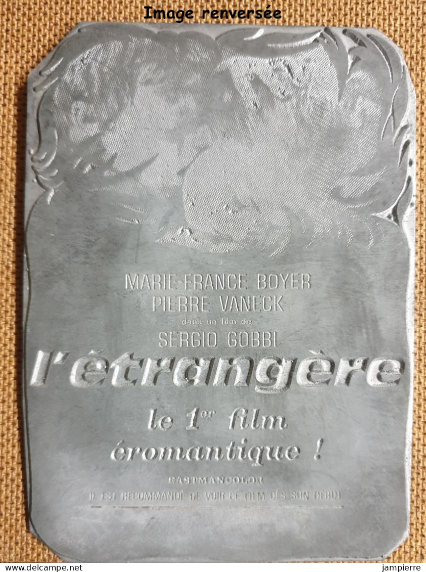 L'Etrangère (Marie-France Boyer, Pierre Vaneck, Sergio Gobbi) Le 1er Film éromantique ! - Plaque D'impression (cinéma) - Altri & Non Classificati