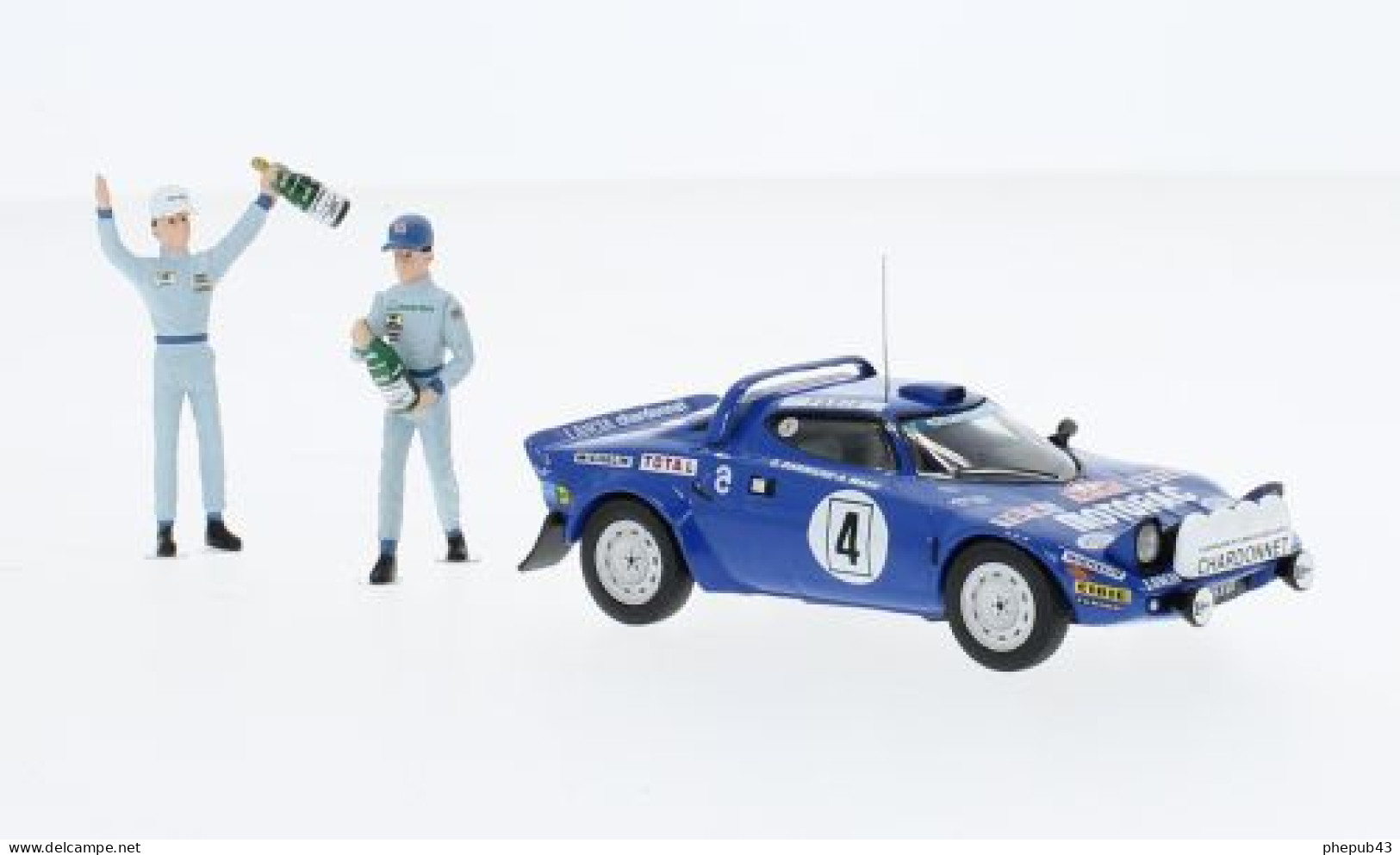 Lancia Stratos HF - 1st Rallye Monte-Carlo 1979 #4 - Bernard Darniche/Alain Mahe - Ixo + 2 Figurines - Ixo