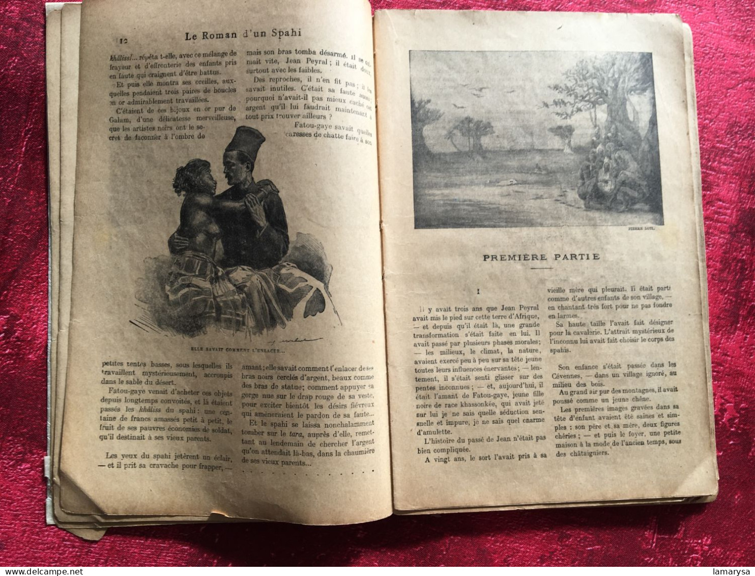 Le Roman d'un Spahi :Pierre Loti Livre Français Romans Aventures-illustrations Loti & M. Mahu,Calmann-Lévy, 1910 Paris,