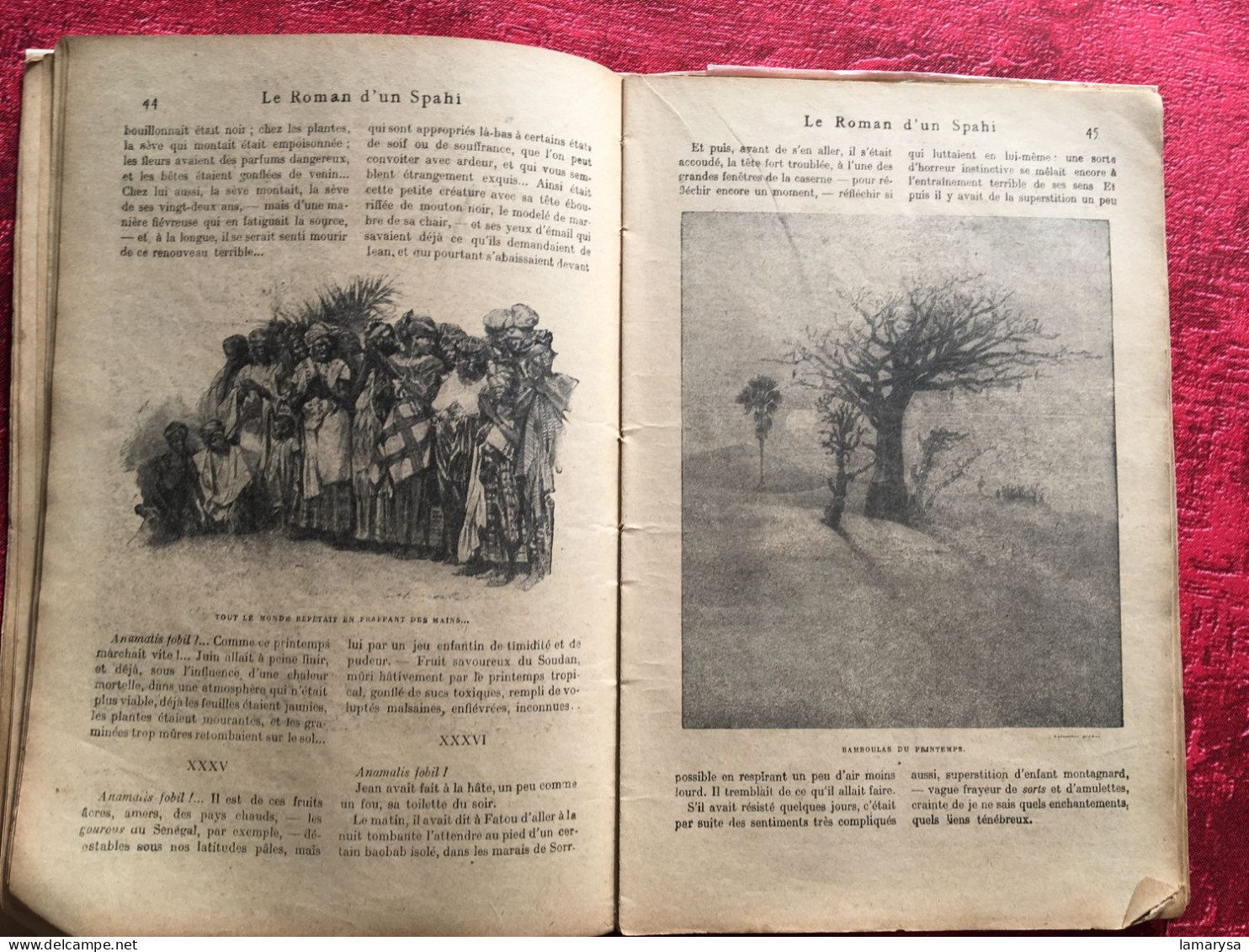 Le Roman d'un Spahi :Pierre Loti Livre Français Romans Aventures-illustrations Loti & M. Mahu,Calmann-Lévy, 1910 Paris,