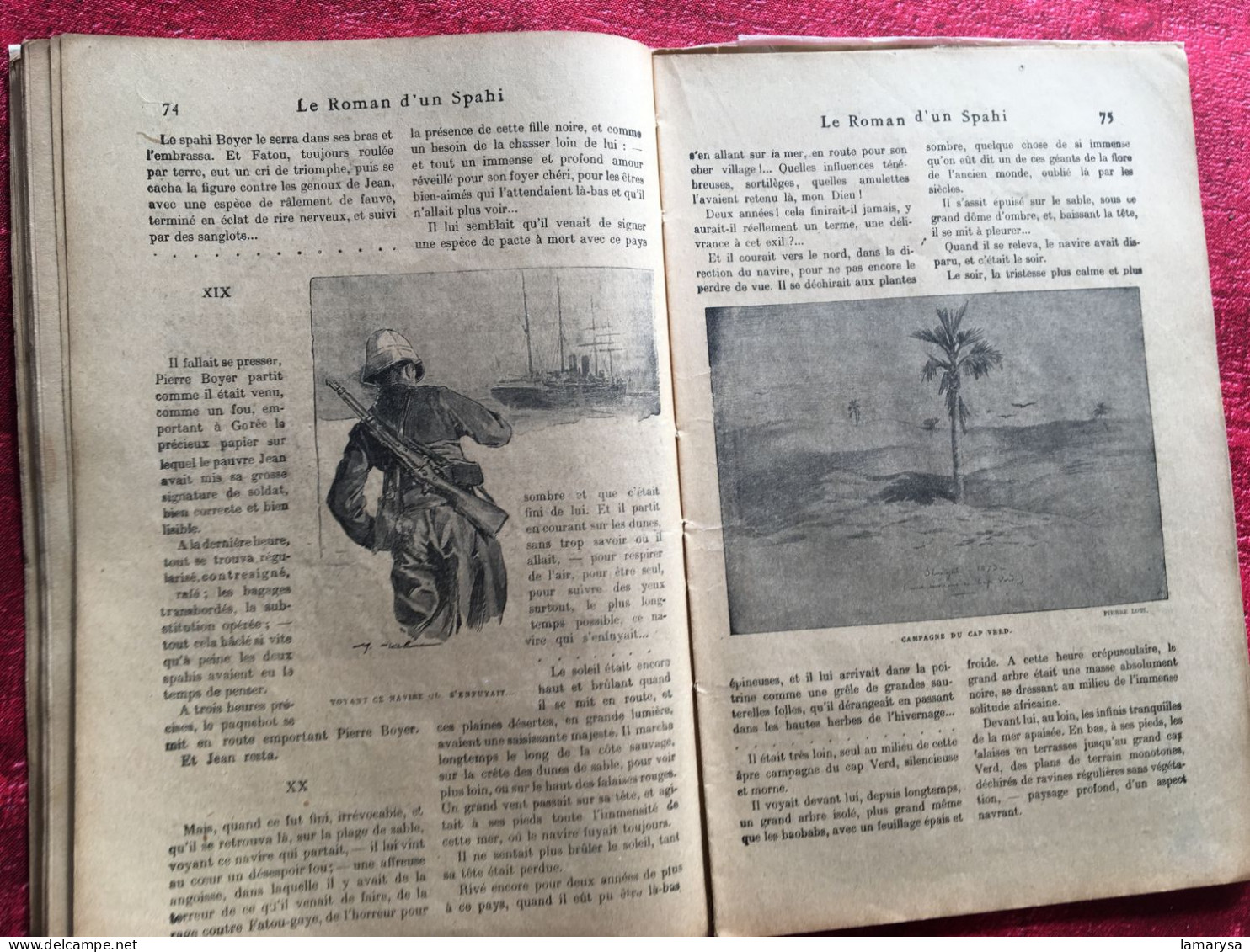 Le Roman d'un Spahi :Pierre Loti Livre Français Romans Aventures-illustrations Loti & M. Mahu,Calmann-Lévy, 1910 Paris,