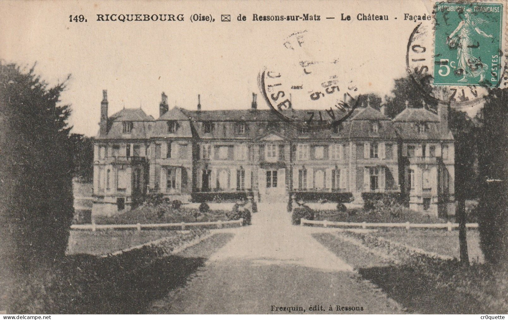 # 60490 RIQUEBOURG / CHÂTEAU Vers 1910 (lot De 5 CP) - Ressons Sur Matz