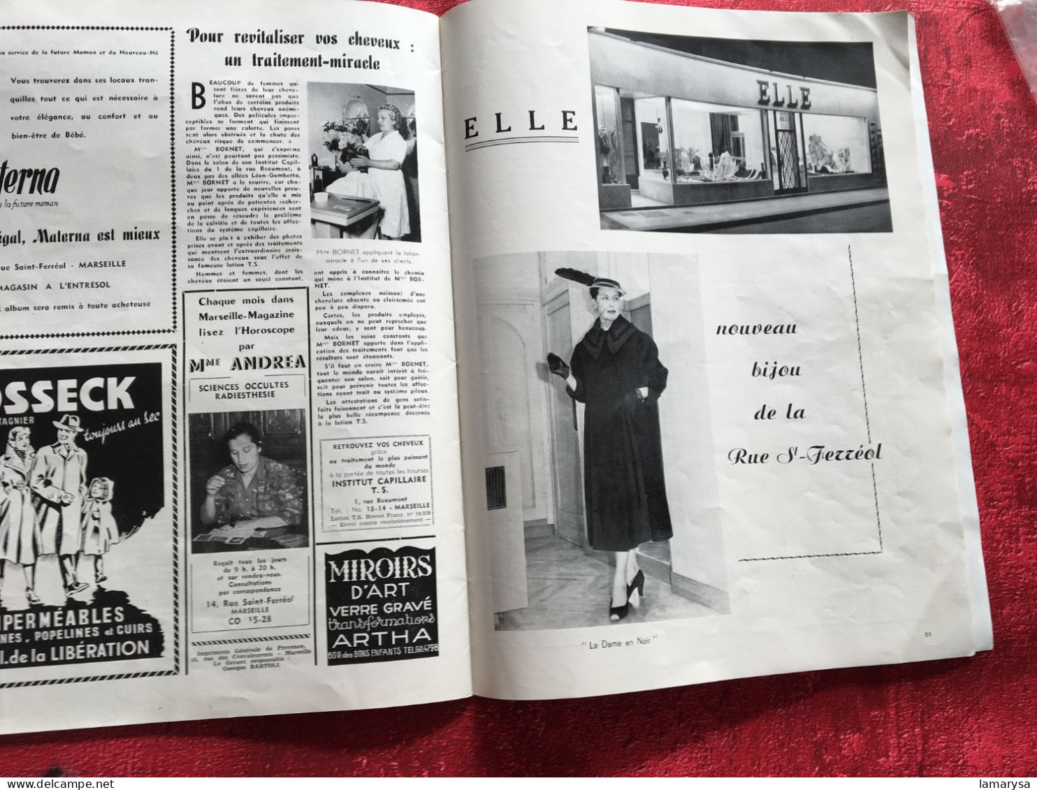 Marseille Magazine Revue en Français spécial Mode Hiver 1953/54 Livre coiffure-modèles-Biosthetique-Haute couture