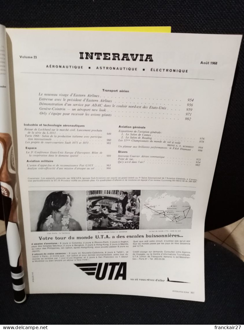 INTERAVIA 8/1968 Revue Internationale Aéronautique Astronautique Electronique - Aviazione