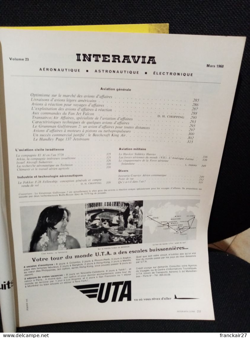 INTERAVIA 3/1968 Revue Internationale Aéronautique Astronautique Electronique - Aviazione