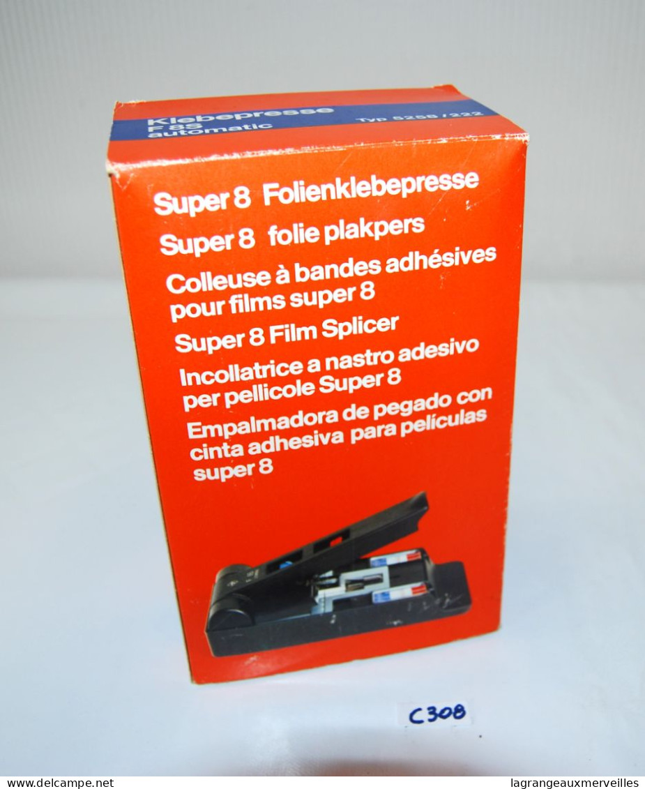 C308 Boite Super 8 - Vintage - Presse - Colleuse à Bande Adhésive - Silberzeug
