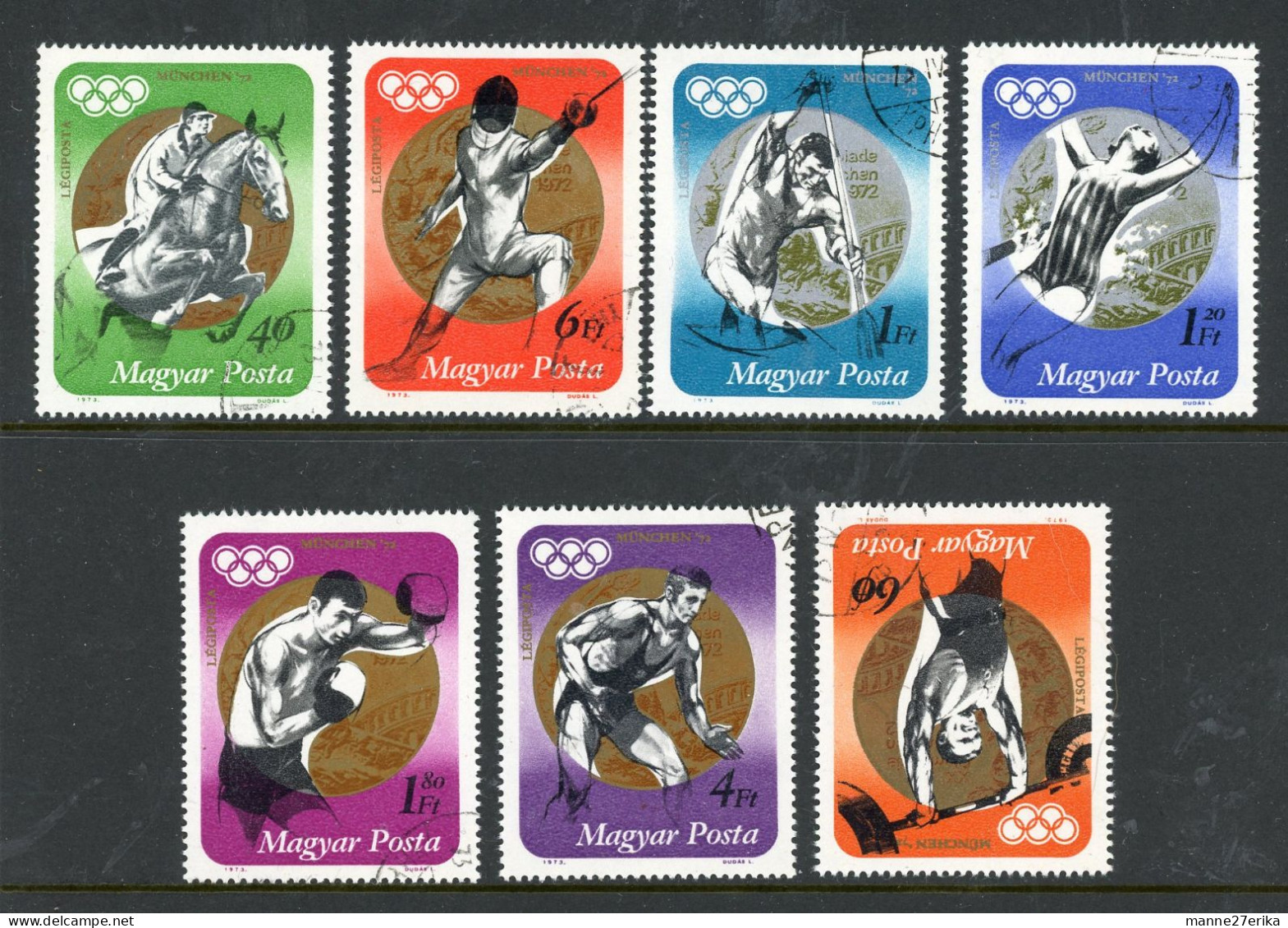 -Hungary-1973-"Munich Olympics" USED - Oblitérés