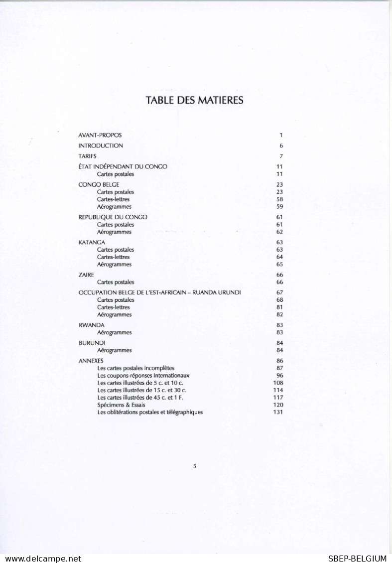 Nouveau Catalogue "Les Entiers Postaux Du Congo Et Du Ruanda-Urundi", édition 2021 - Bélgica
