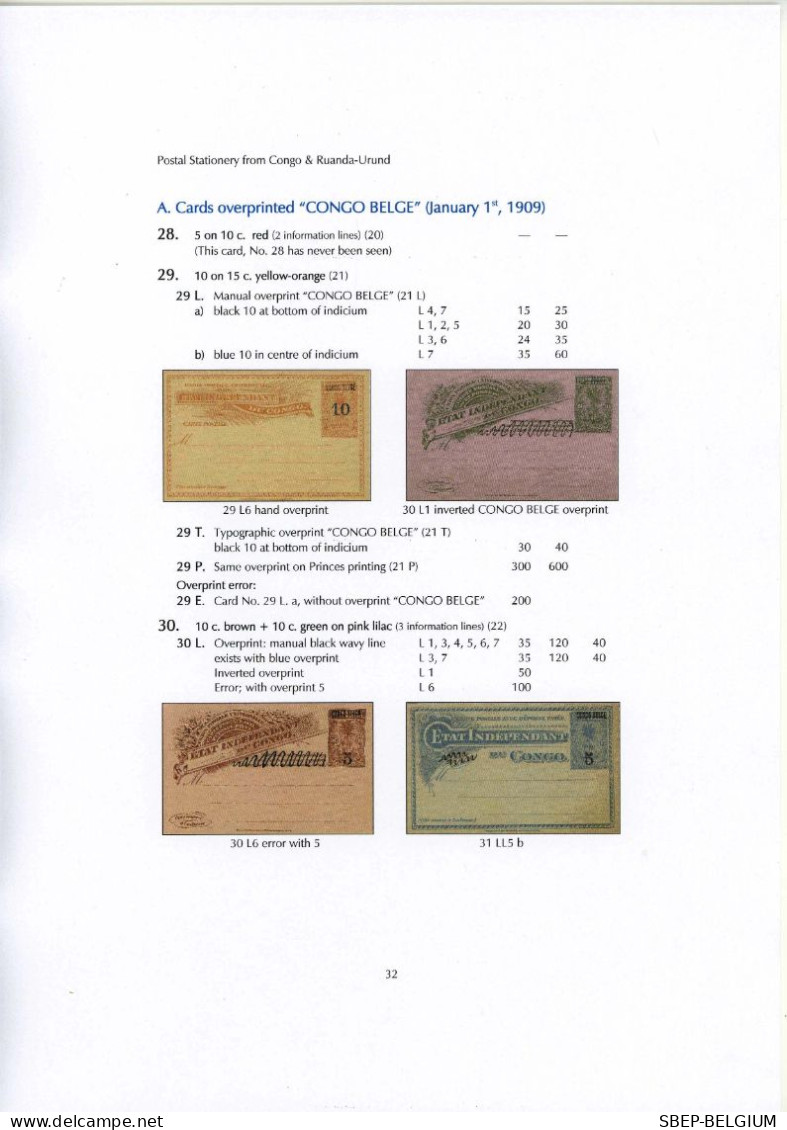 Brand New Catalog  "The Postal Stationery From Congo And Ruanda-Urundi", Ed. 2021. - Belgium