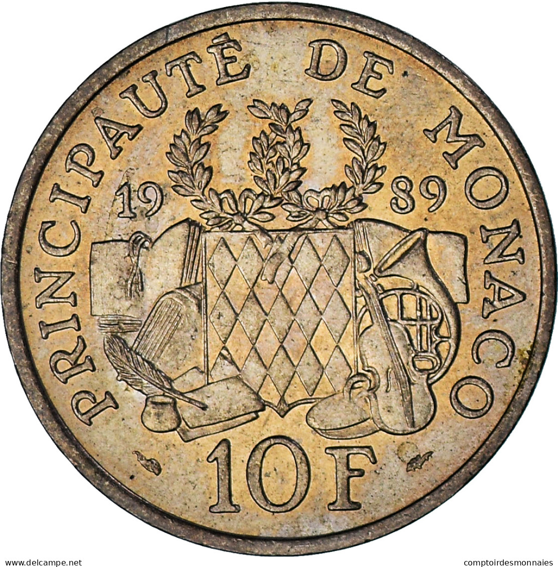 Monaco, Rainier III, 10 Francs, 1989, SUP, Nickel-Aluminum-Bronze, Gadoury:MC - 1960-2001 Nouveaux Francs
