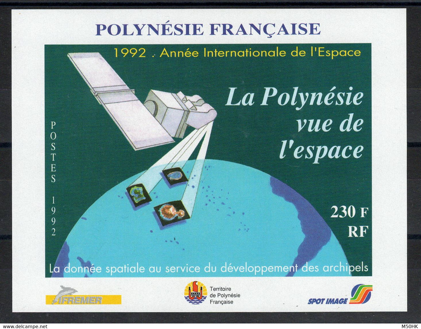 Polynésie - YV BF 19 N** MNH , La Polynésie Vue De L'espace , Cote 7,70 Euros - Blocchi & Foglietti