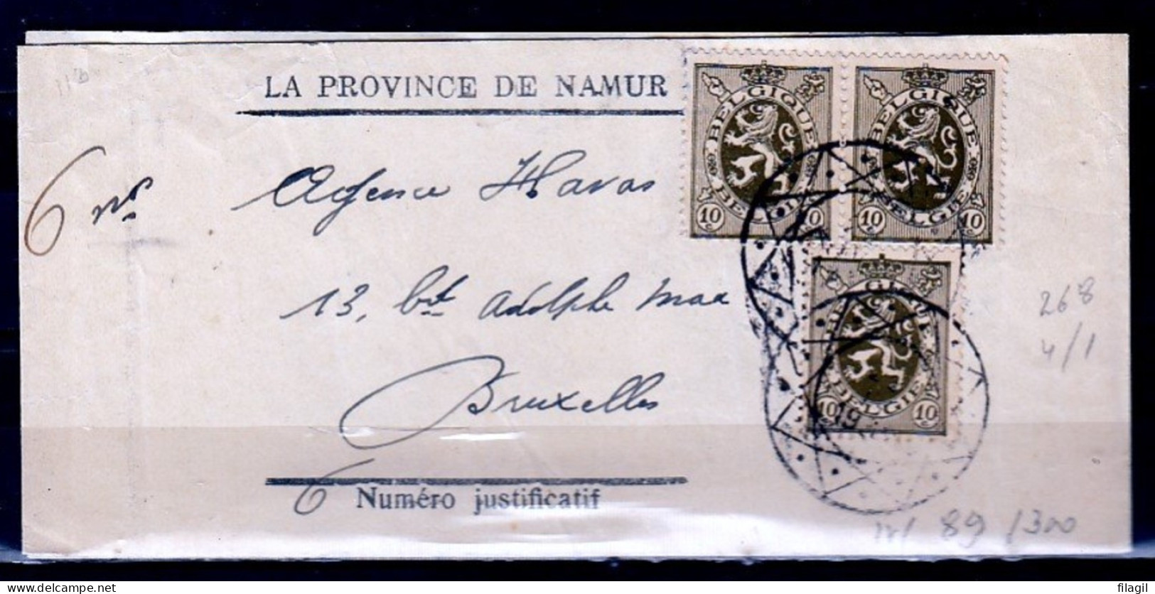 Krantenwinkel La Province De Namur Met Speciale Stempel Naar Bruxelles - 1929-1937 Lion Héraldique