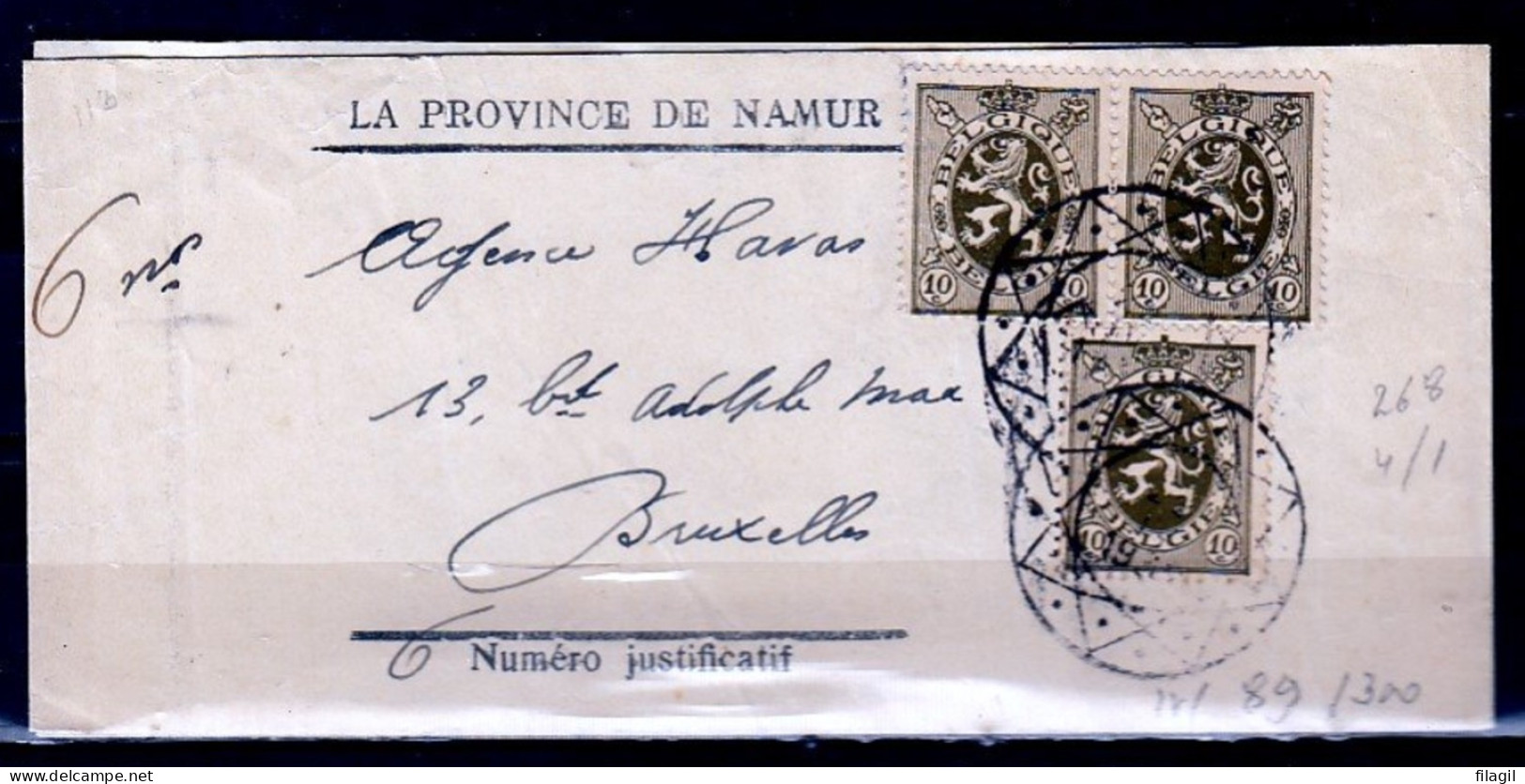 Krantenwinkel La Province De Namur Met Speciale Stempel Naar Bruxelles - 1929-1937 León Heráldico