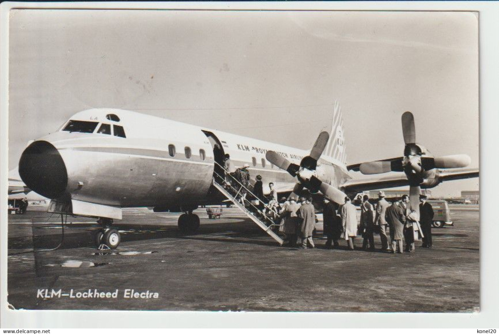 Vintage Rppc KLM K.L.M Royal Dutch Airlines Lockheed Electra L-188 Aircraft @ Schiphol Airport - 1919-1938: Entre Guerres