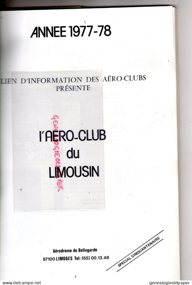 87- LIMOGES ST SAINT JUNIEN- AERO CLUB LIMOUSIN MARYSE BASTIE-1978-AEROPORT BELLEGARDE-AVIATION-AERONAUTIQUE-AEROMODELIS - Limousin
