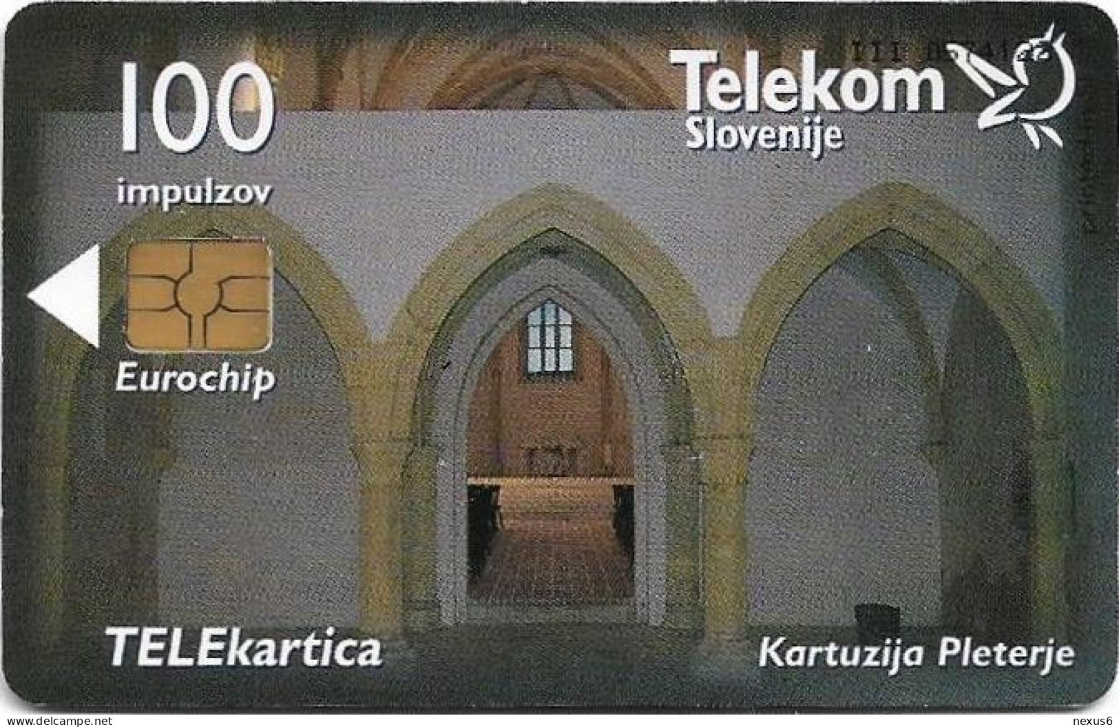 Slovenia - Telekom Slovenije - Churches - Kartuzija Pleterje, Gem5 Black, 08.1999, 100Units, 9.986ex, Used - Slovénie