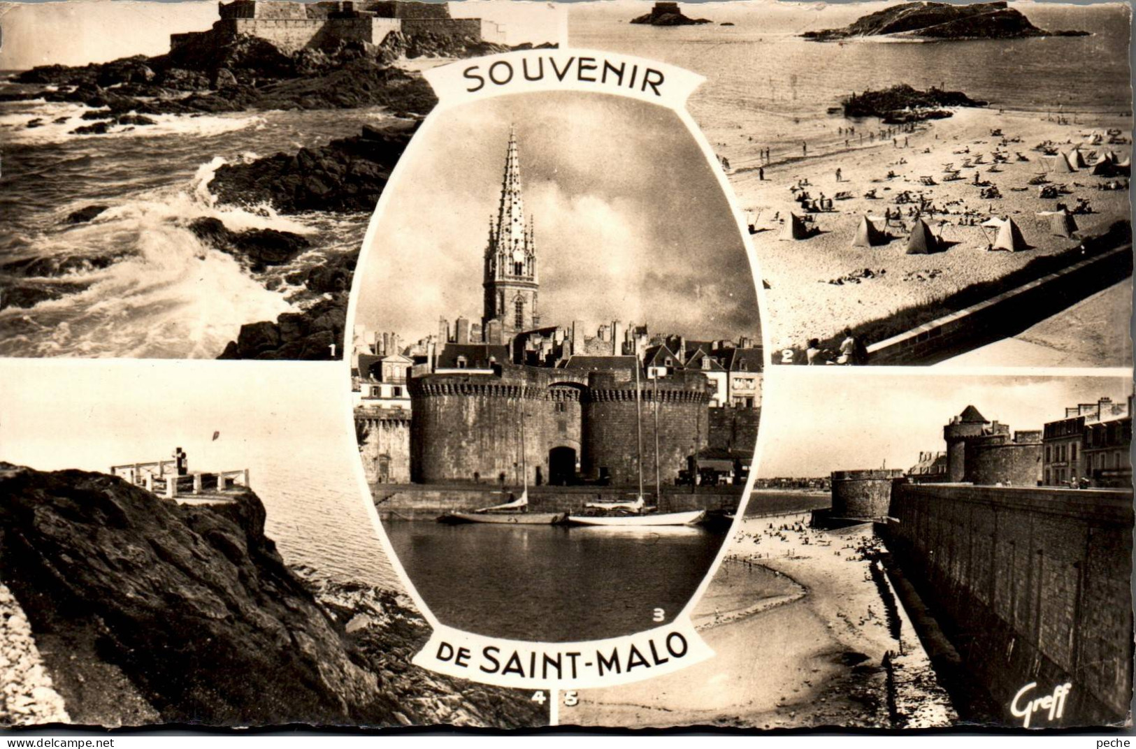 N°121205 -cpsm Souvenir De Saint Malo - Saluti Da.../ Gruss Aus...