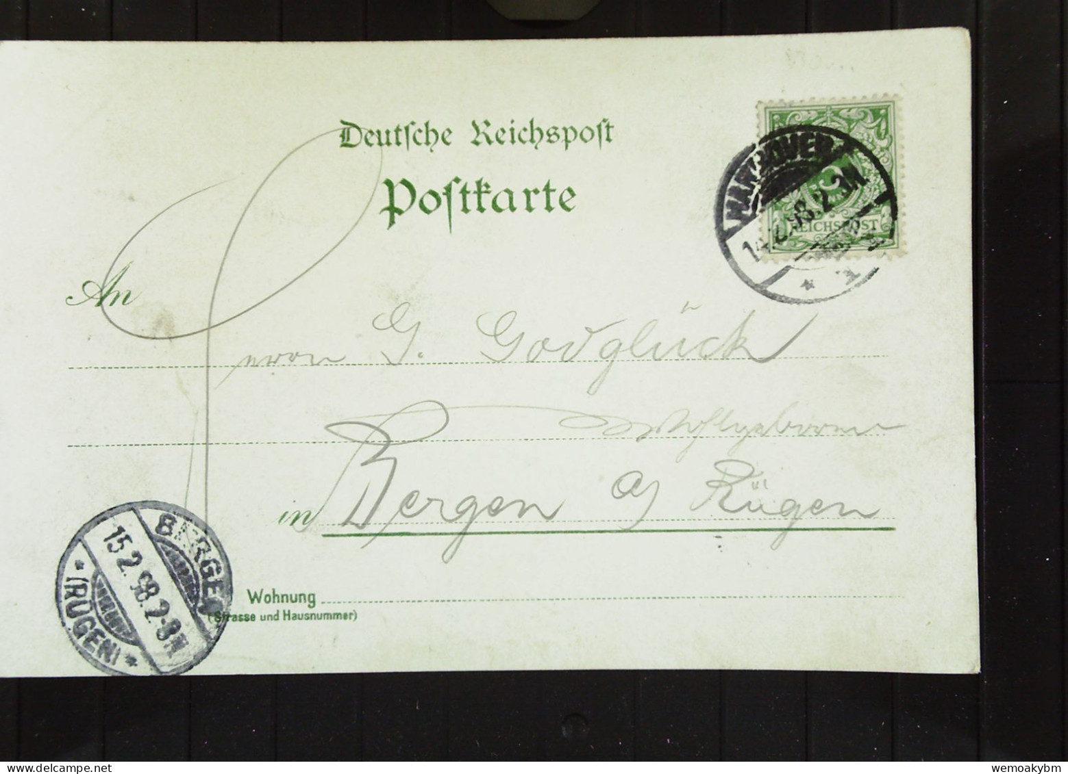 DR: AK "Gruß Aus..." HANNOVER Mit Leipnitz-Haus Und Polytechnikum Vom 14.2.1898 Mit 5 Pf Ziffer Knr:46 Nach Bergen - Saluti Da.../ Gruss Aus...