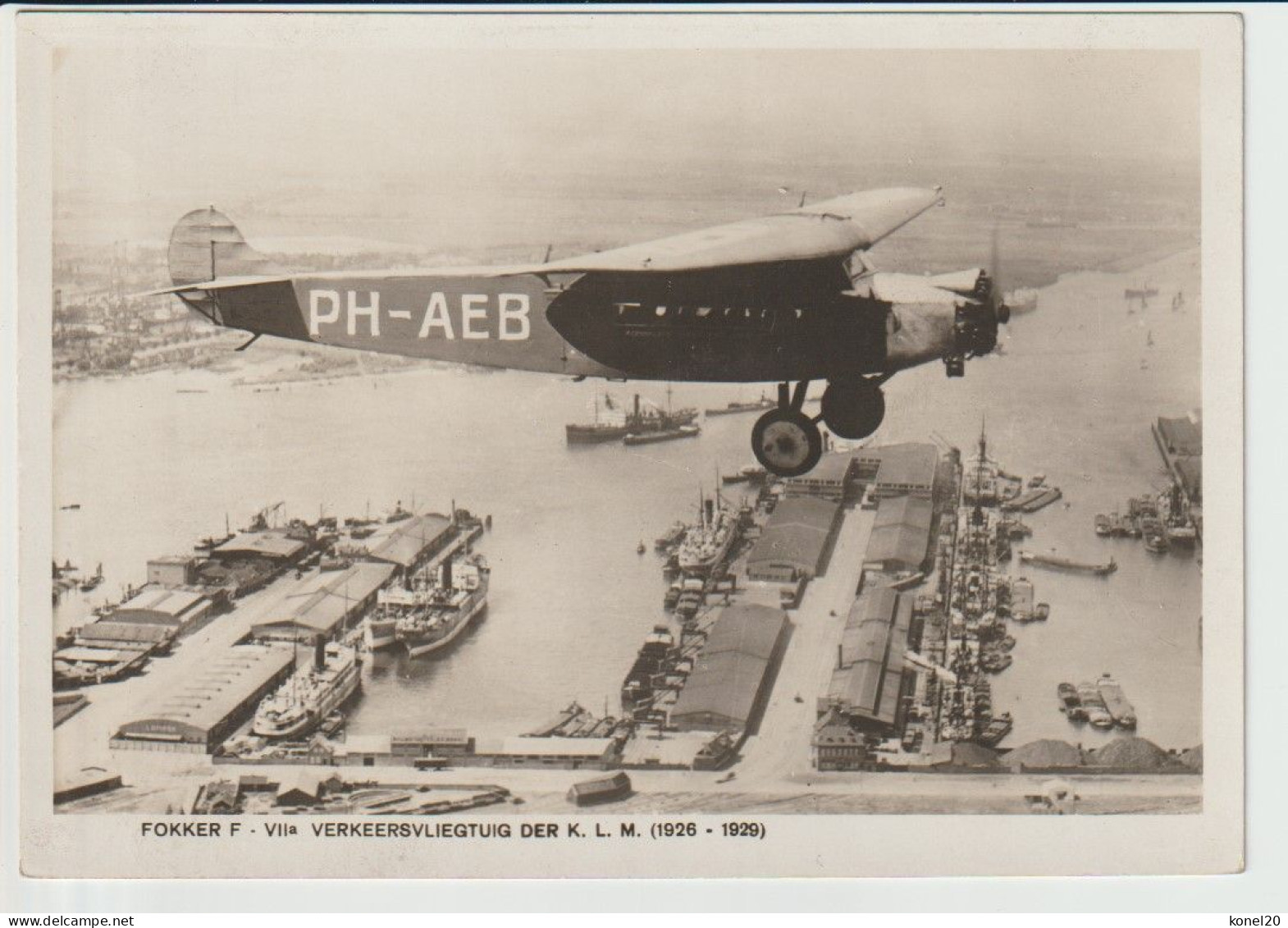 Vintage Photo KLM K.L.M Royal Dutch Airlines Fokker F-VIIA Aircraft. - 1919-1938: Entre Guerres