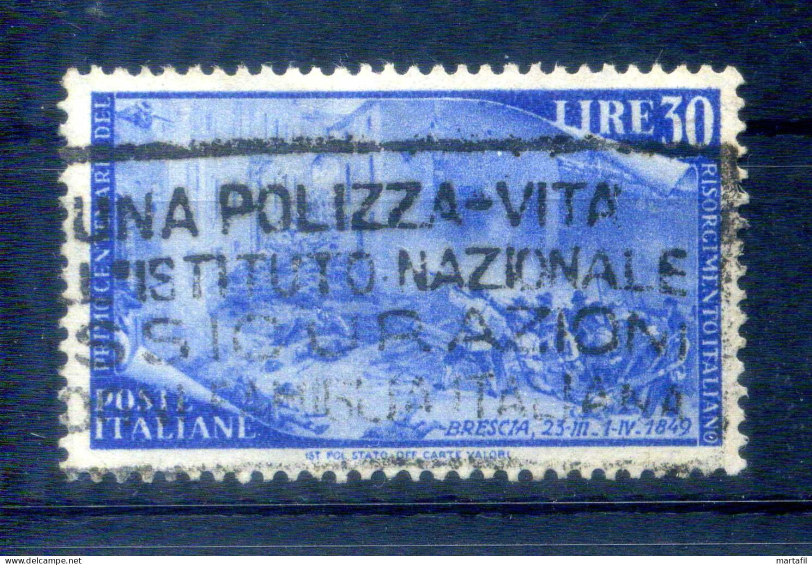 1948 Repubblica Italia N.589 USATO 30 Lire RISORGIMENTO - 1946-60: Usati