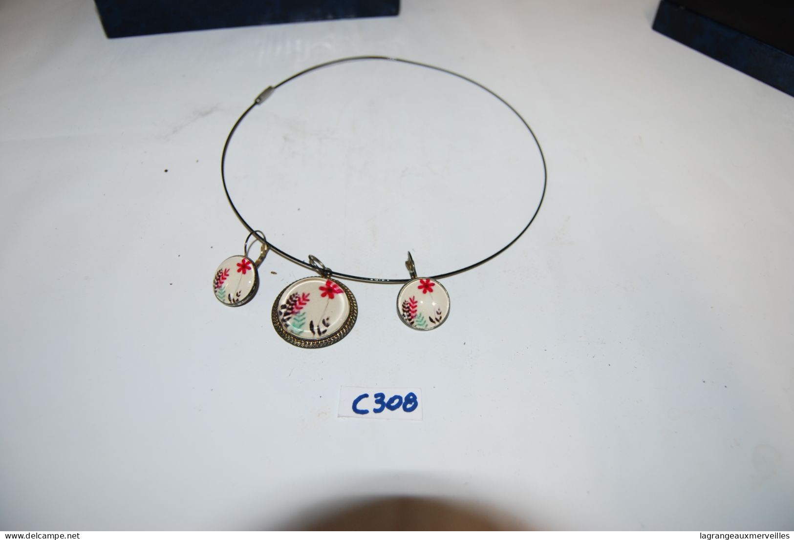 C308 Ancien Collier - Vintage - Métal Travaillé - Necklaces/Chains