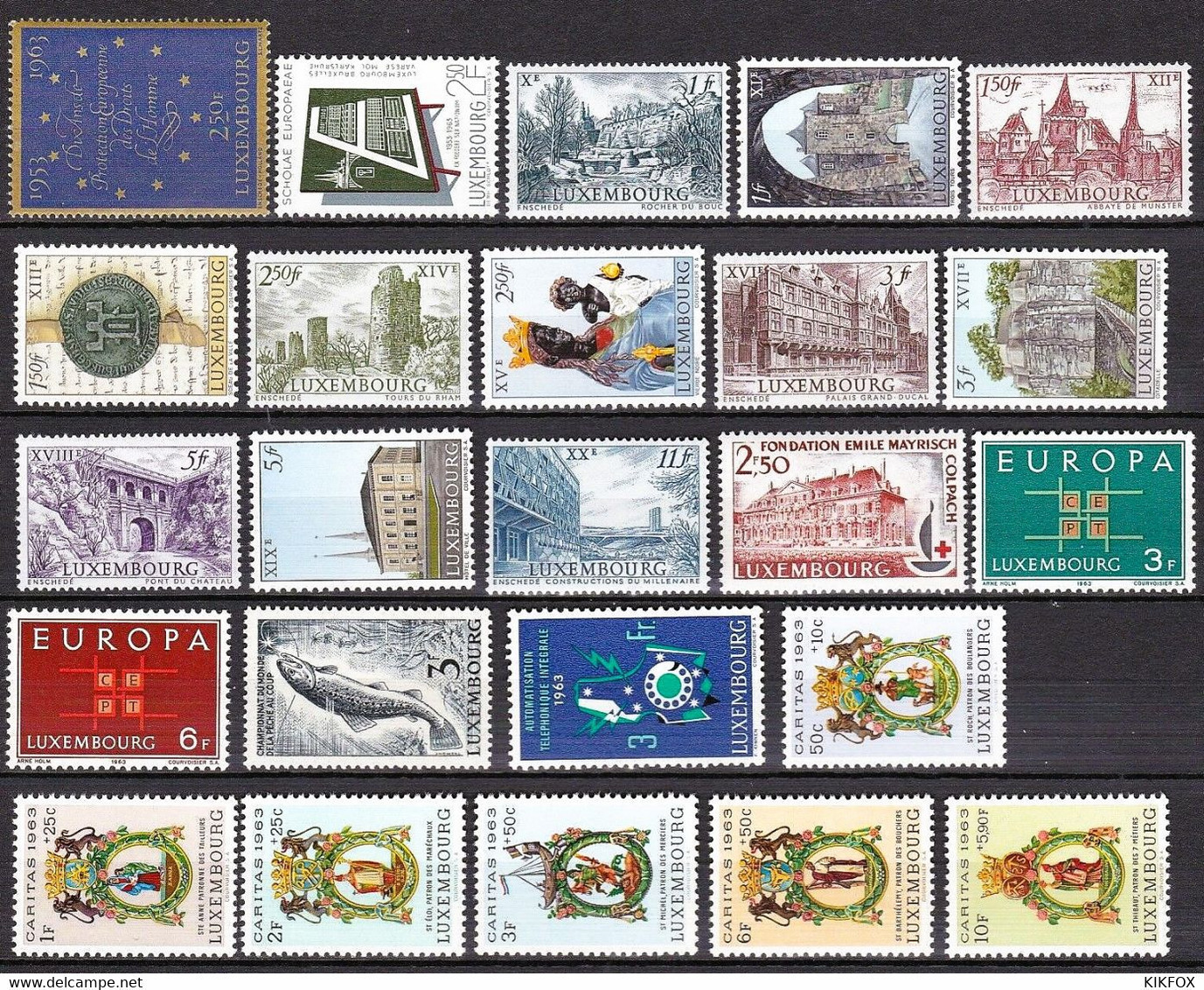 Luxembourg ,Luxemburg 1963 ,KOMPLETT,  Mi 666-689 ,  Complete Year , NEUF**. POSTFRISCH - Années Complètes