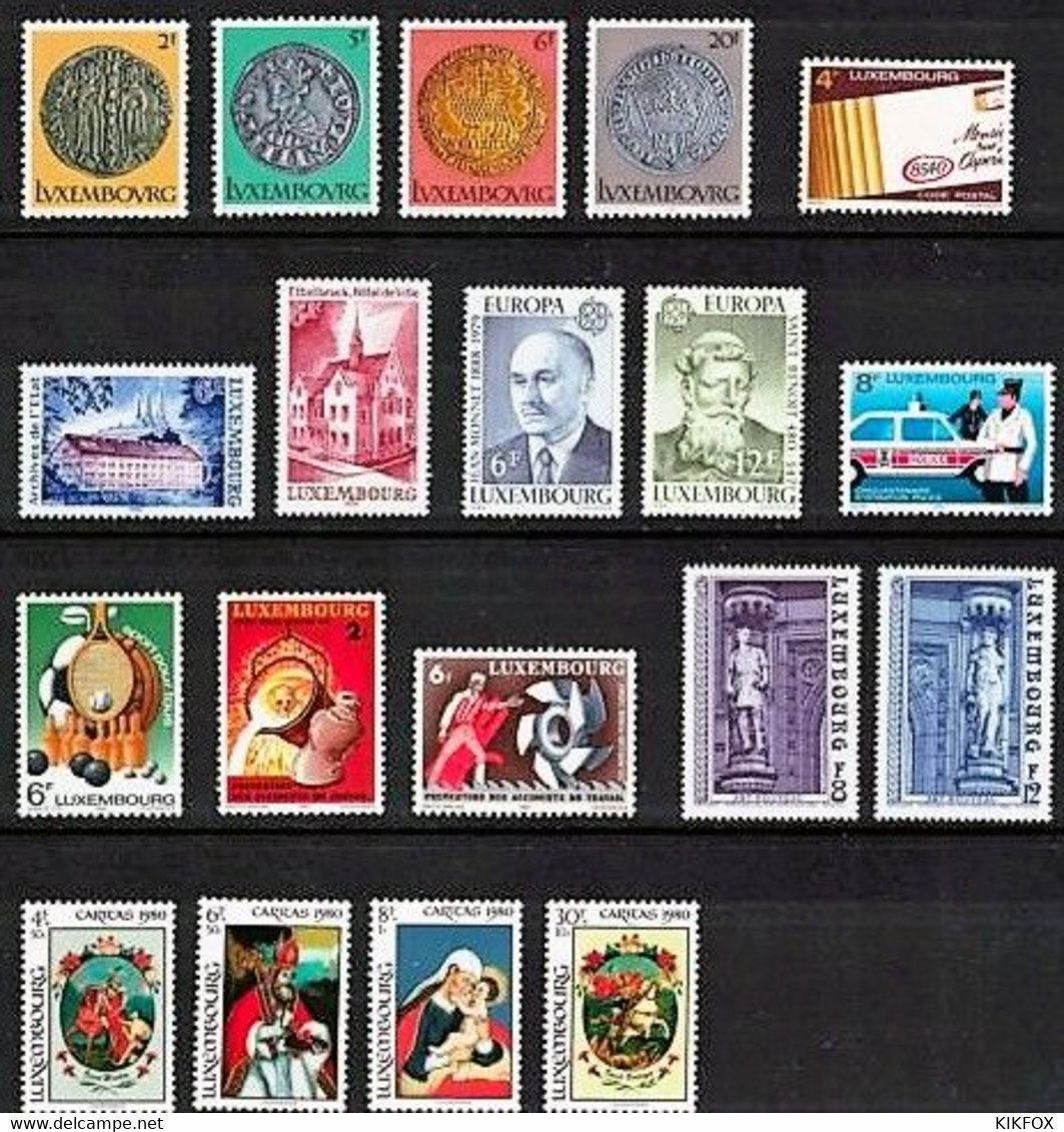 Luxembourg ,Luxemburg 1980 KOMPLETT, MI 1003-1021, YT 953 - 71, Complete Year , POSTFRISCH - Années Complètes