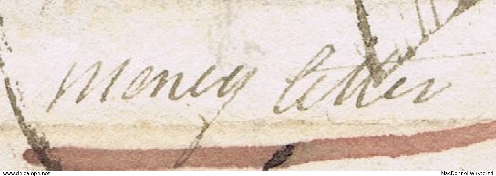 Ireland Registration Derry 1827 "Money Letter" To Dublin Paid Double "1/10" With Arc PAID Of Coleraine COLERAIN/124 - Prefilatelia