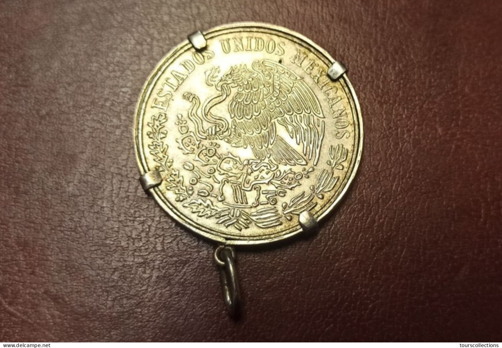 PENDENTIF En ARGENT Pour 26 Grammes Attache OK  - Monnaie 25 Pesos MEXIQUE De Benito Juarez - Diamètre Cercle 40 Mm - Pendants