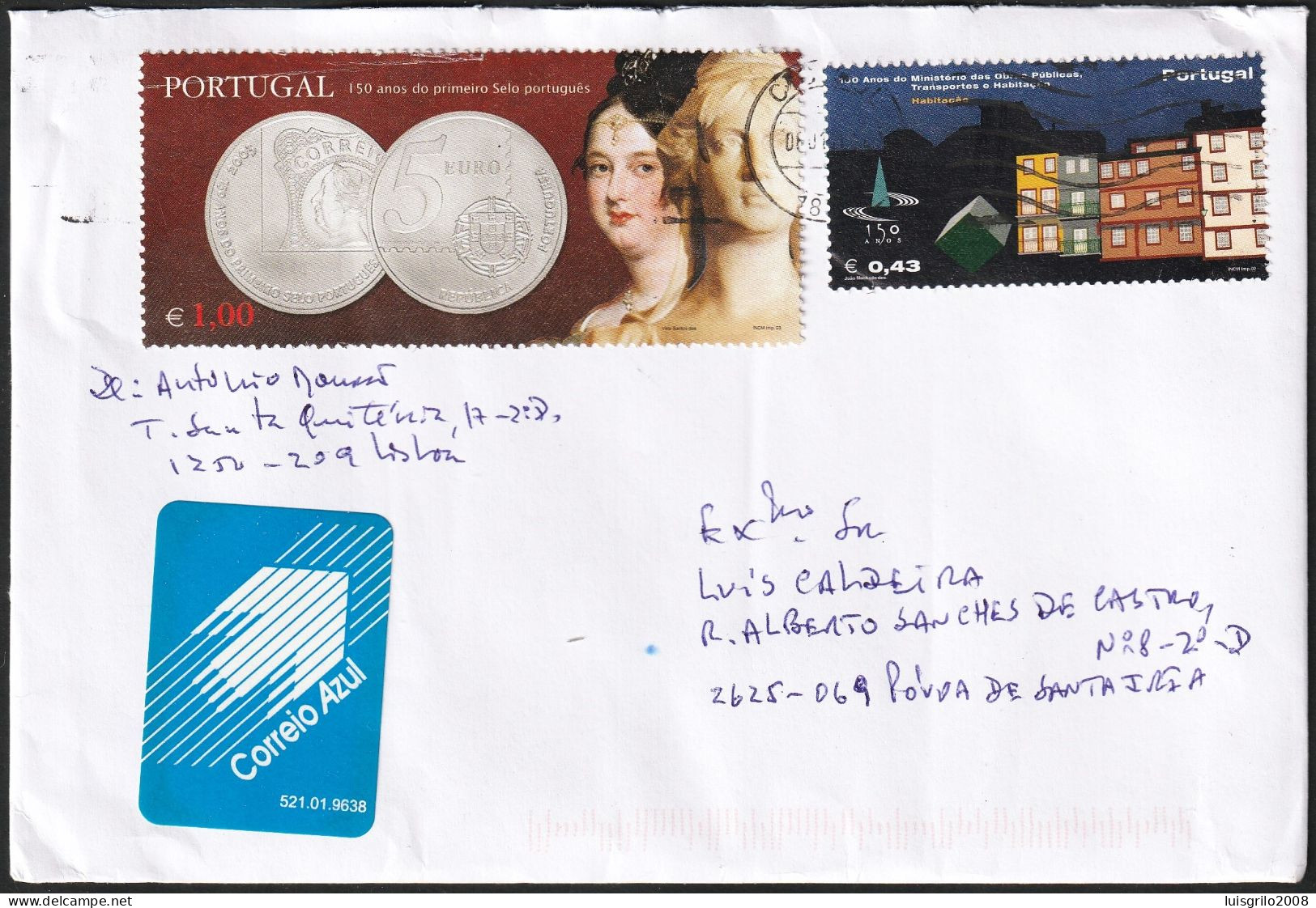 Cover - Lisboa > Póvoa Santa Iria -|- Postmark- C.C. Sul. 2024 . Correio Azul - Brieven En Documenten