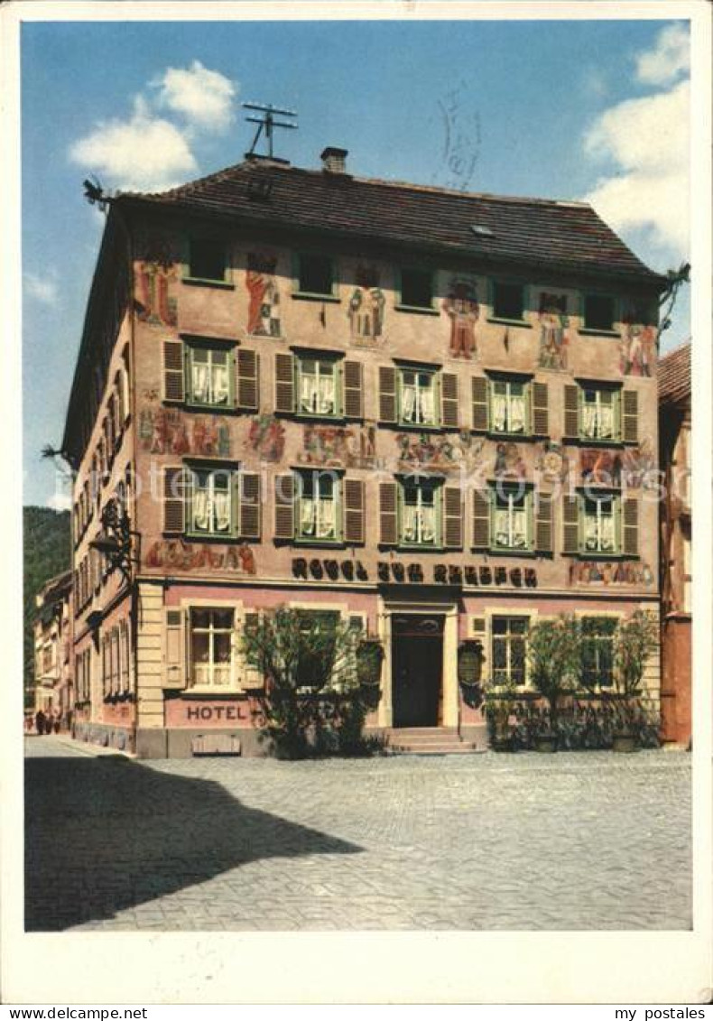 41586809 Eberbach Baden Hotel Restaurant Karpfen Fassadenmalerei Eberbach - Eberbach