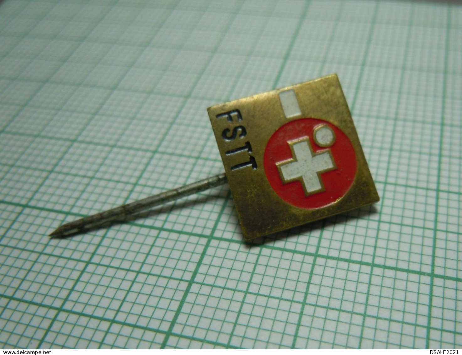 Switzerland Swiss FSTT Table Tennis, Tenis Di Tavolo, Ping Pong Vintage Pin Badge, Abzeichen (ds1179) - Tafeltennis