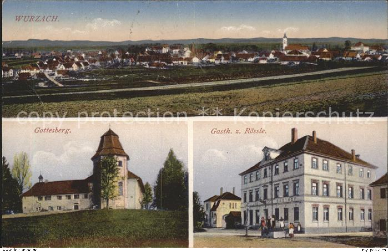 41586246 Bad Wurzach Gesamtansicht Gottesberg Kirche Gasthof Zum Roessle Bad Wur - Bad Wurzach