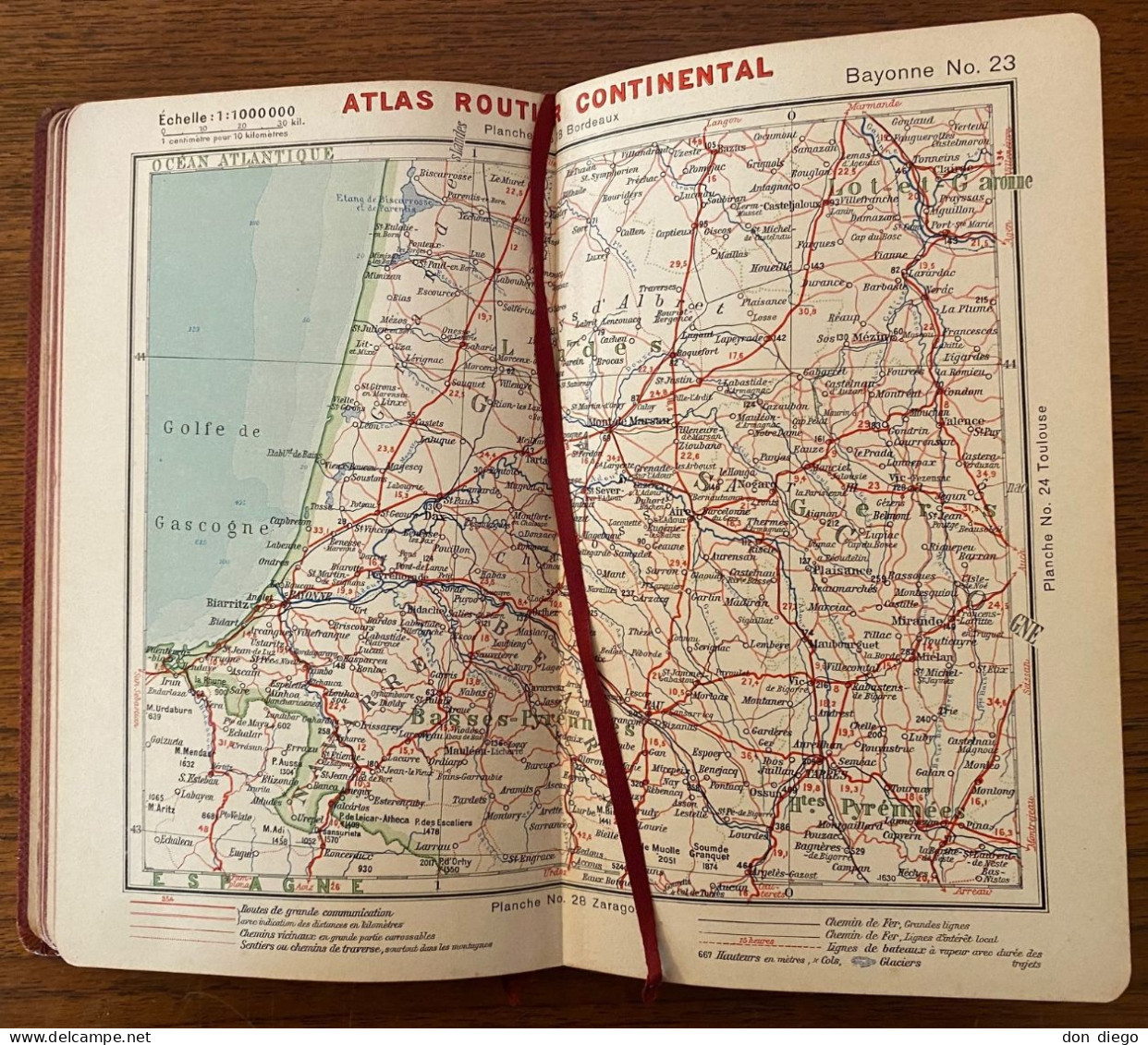 Atlas Routier CONTINENTAL pour les touristes en automobile / Cartes France, Algérie et Tunisie / 1908