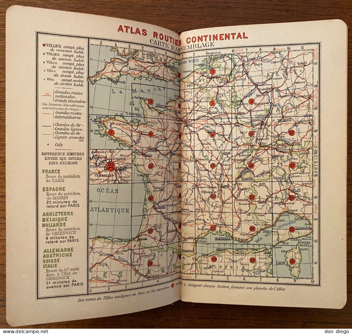 Atlas Routier CONTINENTAL pour les touristes en automobile / Cartes France, Algérie et Tunisie / 1908