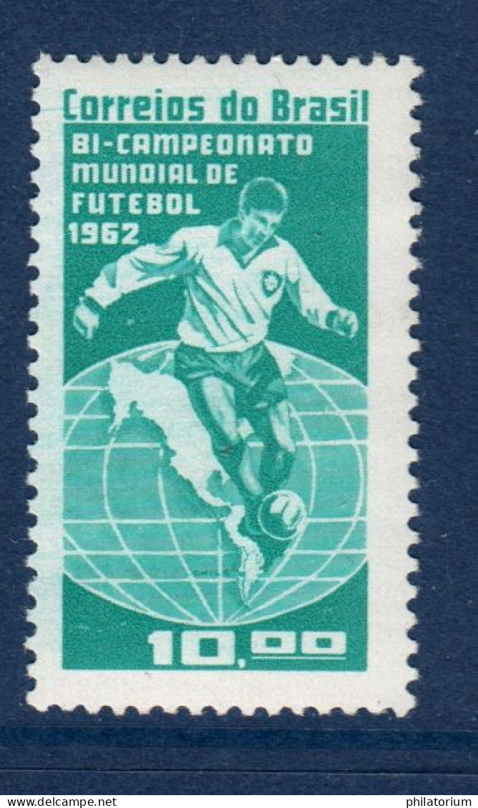 Brésil, Brasil, **, Yv 726, Mi 1027, Football, Deuxième Fois Champion Du Monde De Football 1962, - 1962 – Cile