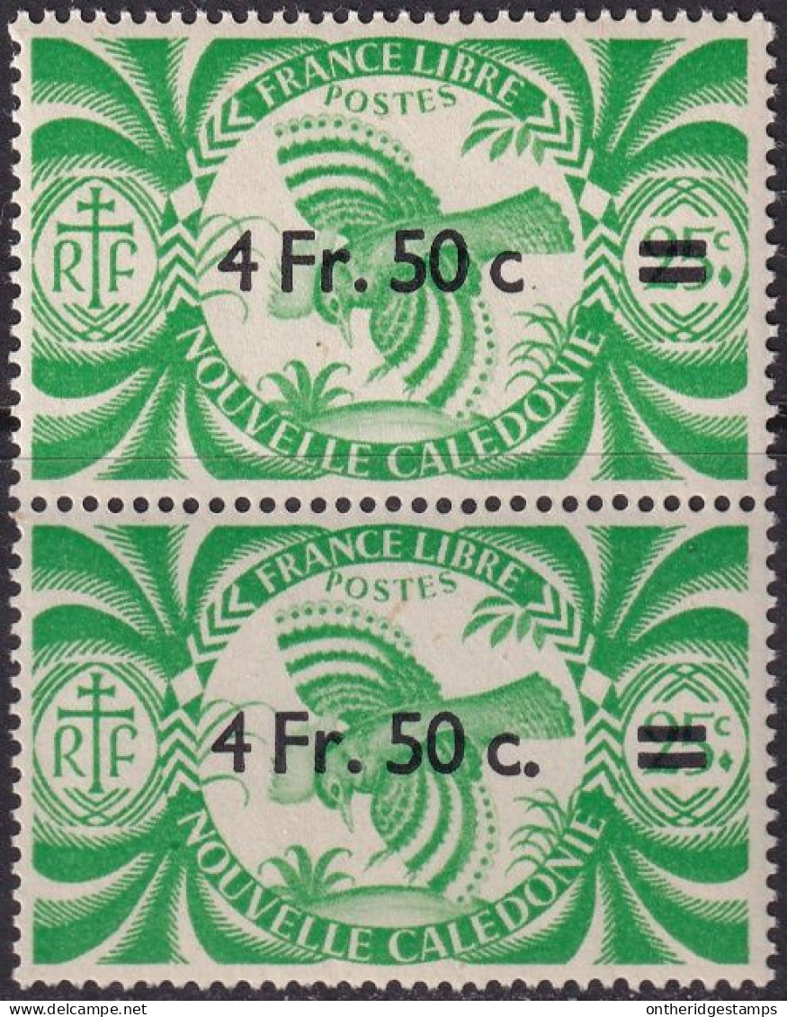 New Caledonia 1945 Sc 272 Calédonie 255b Pair With "missing Dot After C" Variety MNH** - Unused Stamps