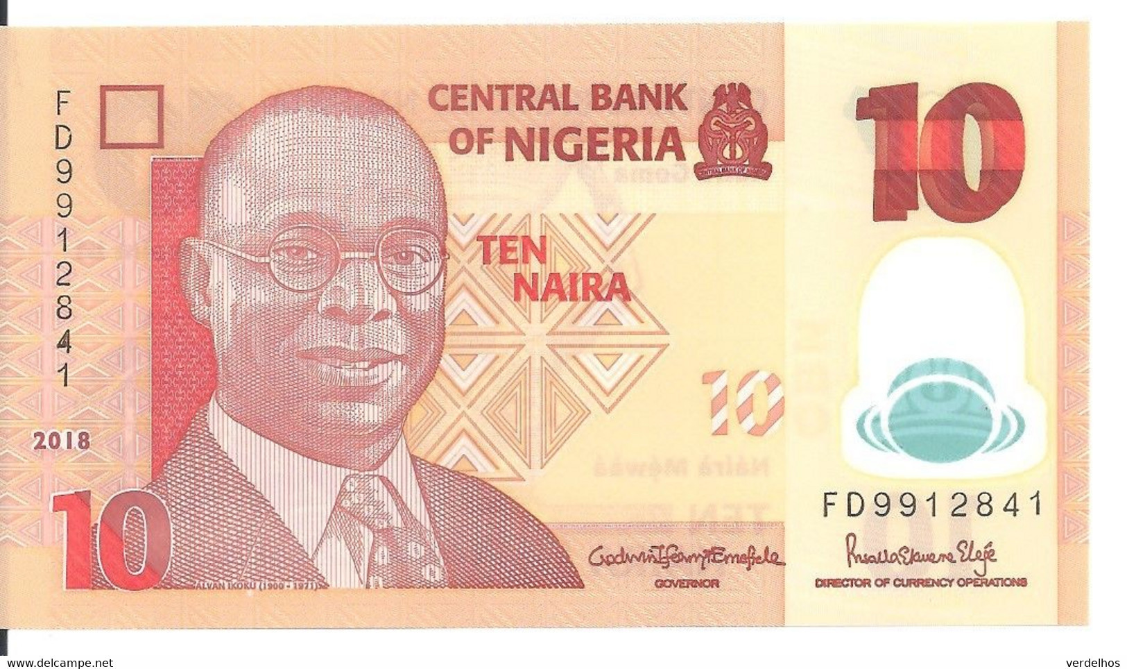 NIGERIA 10 NAIRA 2018 UNC P 39 I - Nigeria