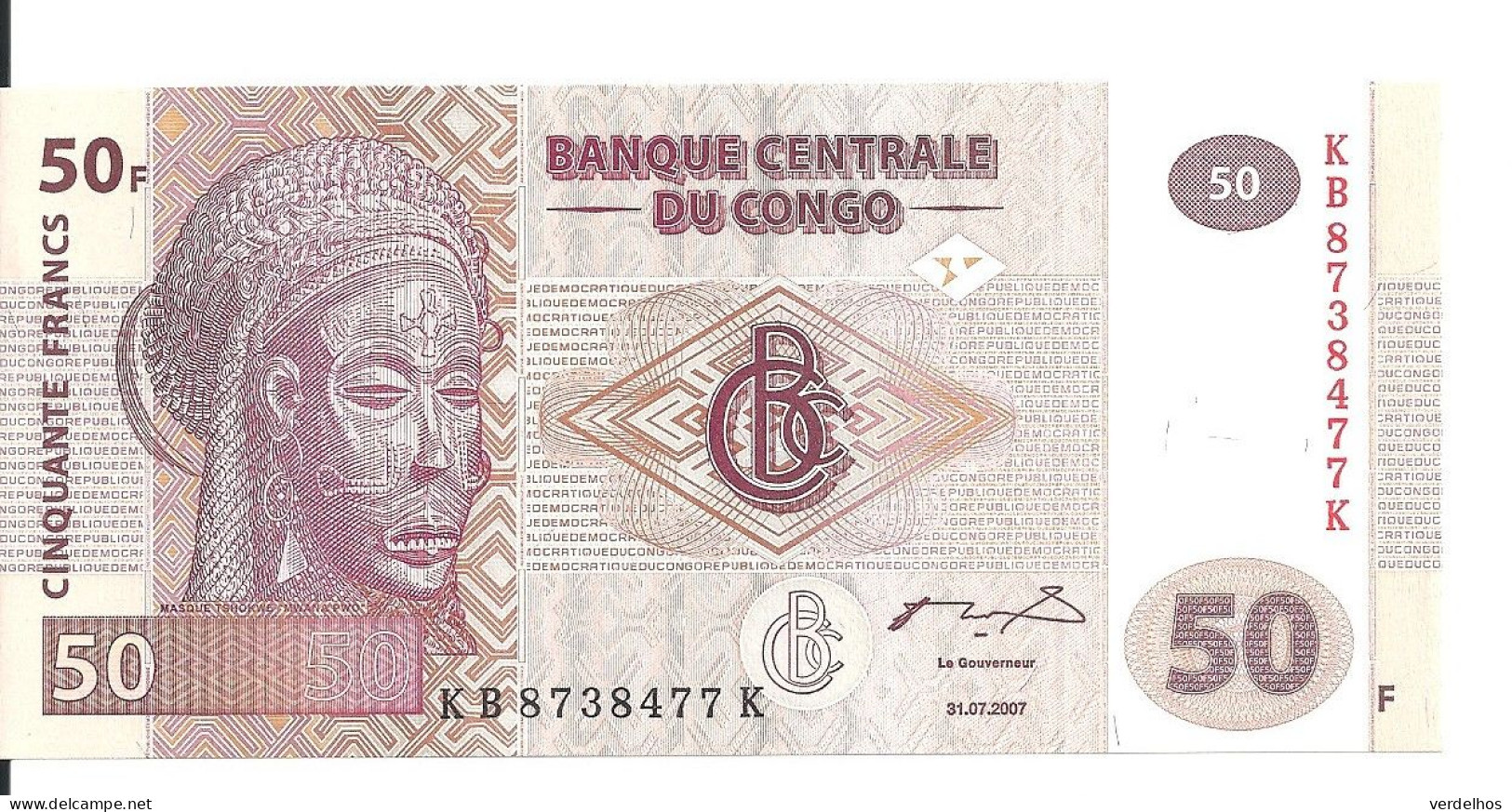 CONGO 50 FRANCS 2007 UNC P 97 - Ohne Zuordnung