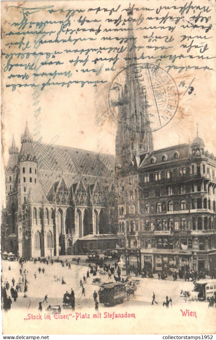 VIENNA, CHURCH, ARCHITECTURE, CARRIAGE,  AUSTRIA, POSTCARD - Churches