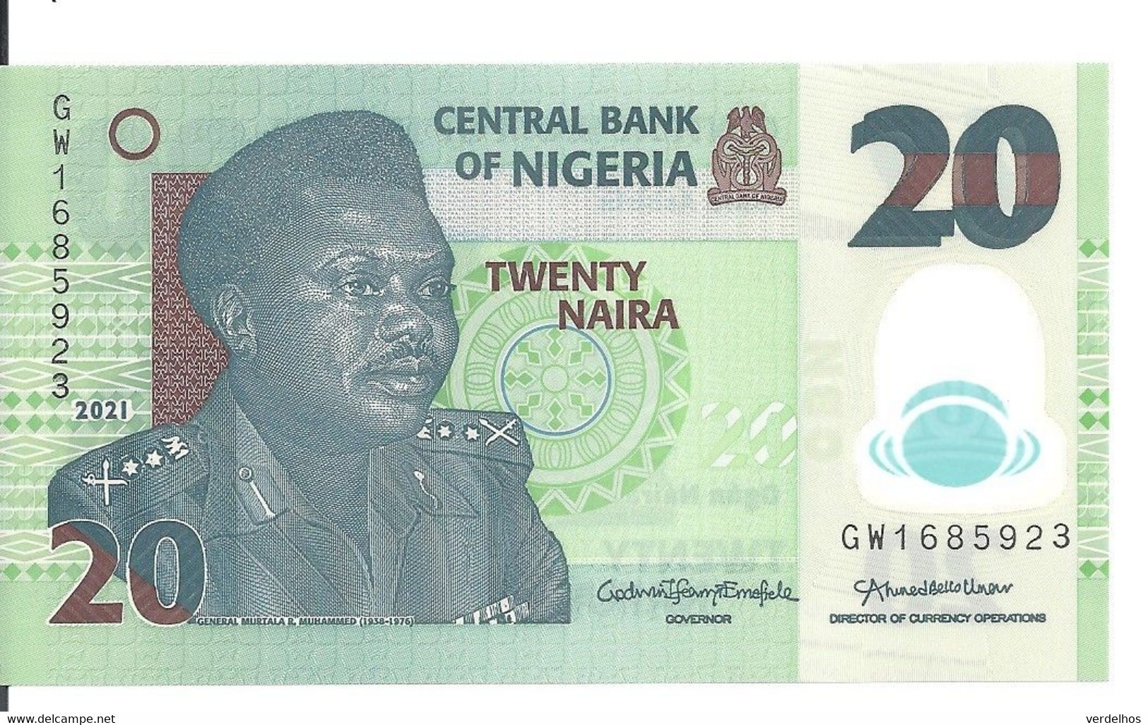 NIGERIA 20 NAIRA 2021 UNC P 34 Q - Nigeria