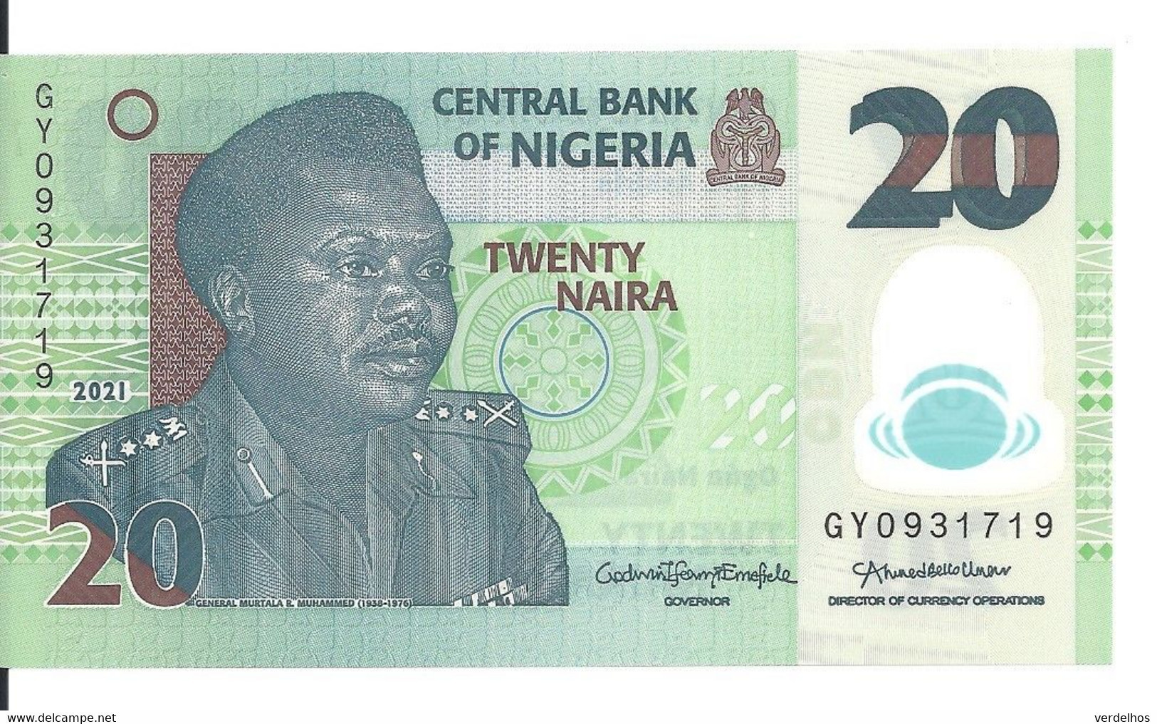 NIGERIA 20 NAIRA 2021 UNC P 34 Q - Nigeria