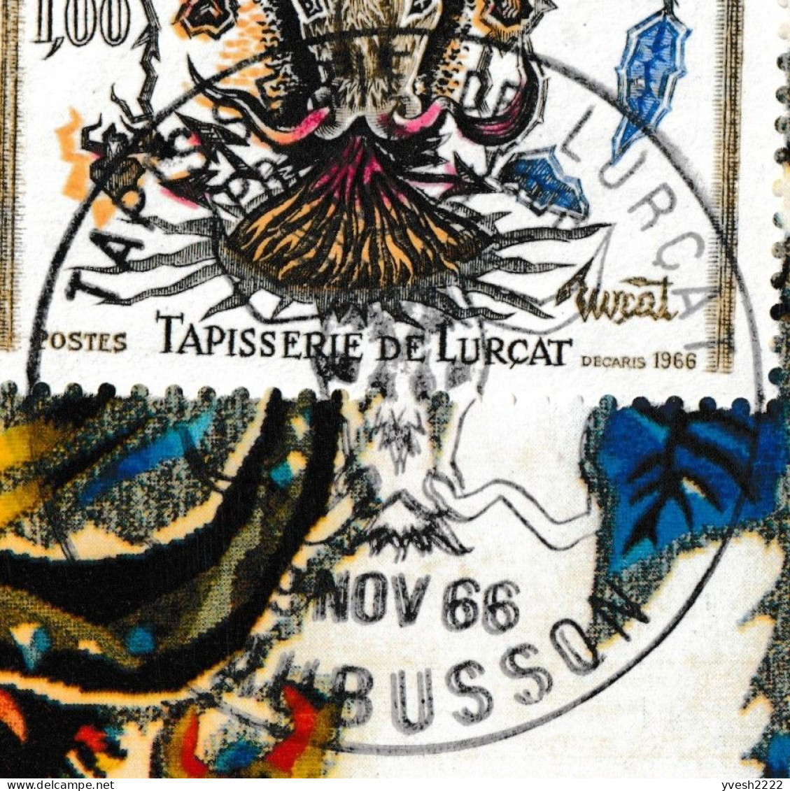 France 1966 Y&T 1493. Carte Maximum. Tapisserie De Jean Lurçat (1892-1966). Taureau - Mucche