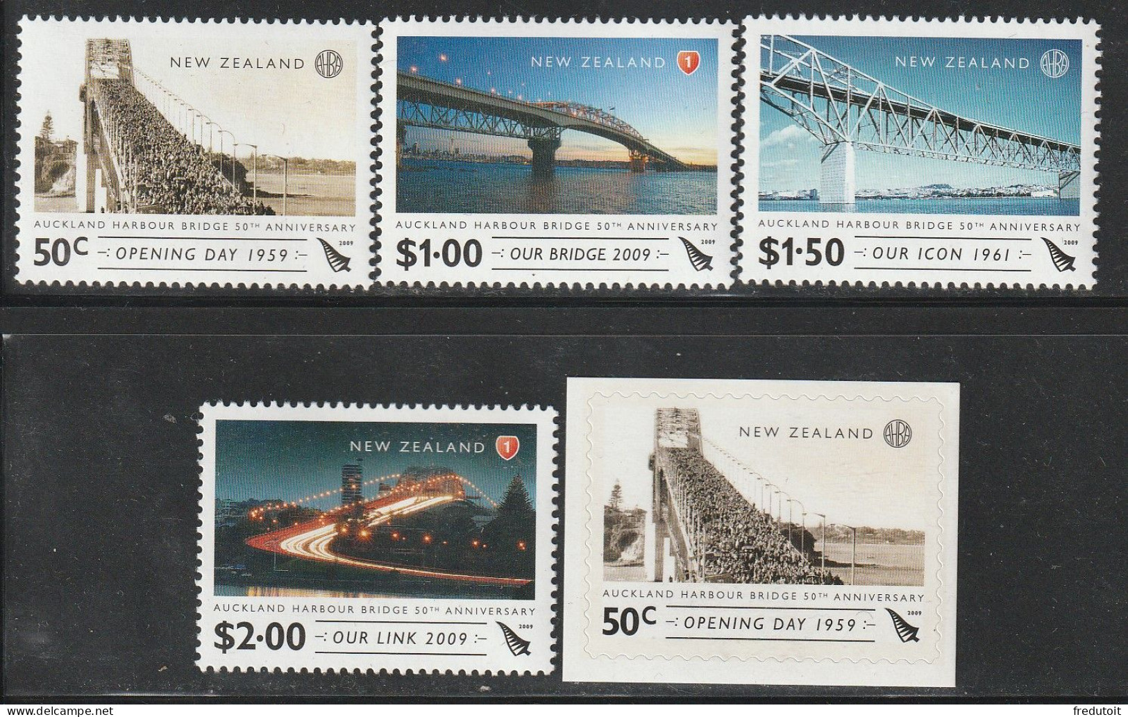 NOUVELLE ZELANDE - N°2488/92 ** (2009) Ponts - Unused Stamps