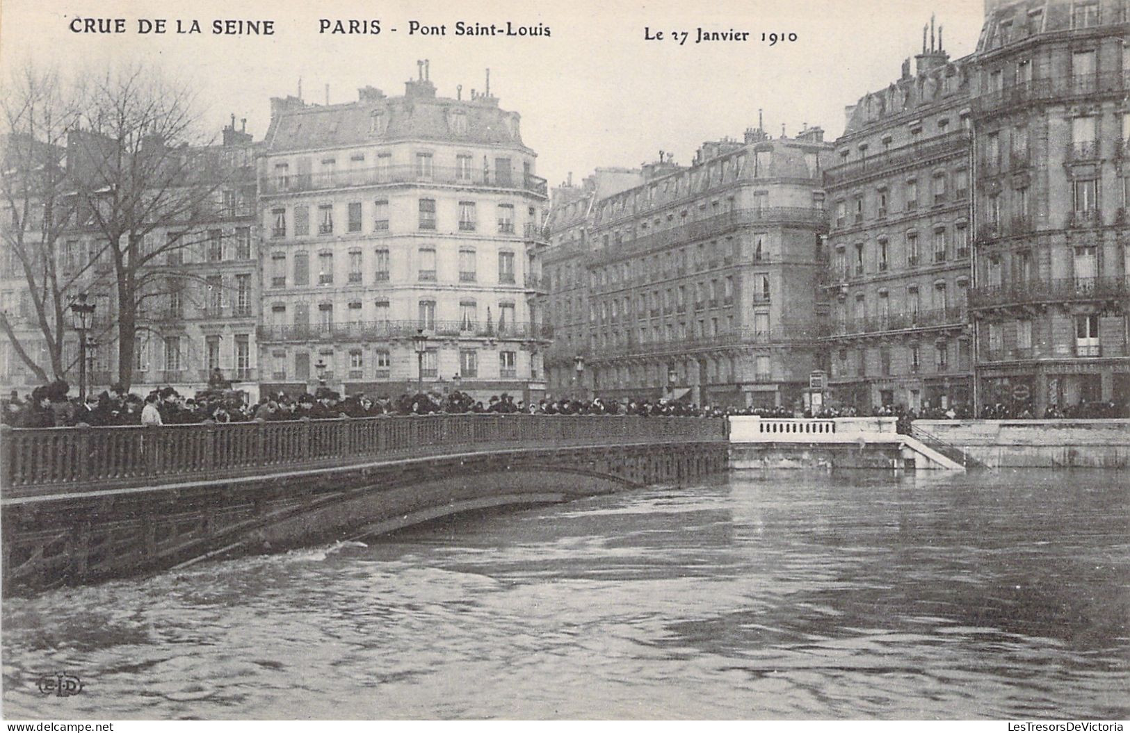 FRANCE - Paris - Inondations De Paris - Crue De La Seine - Pont Saint Louis - Carte Postale Ancienne - Die Seine Und Ihre Ufer