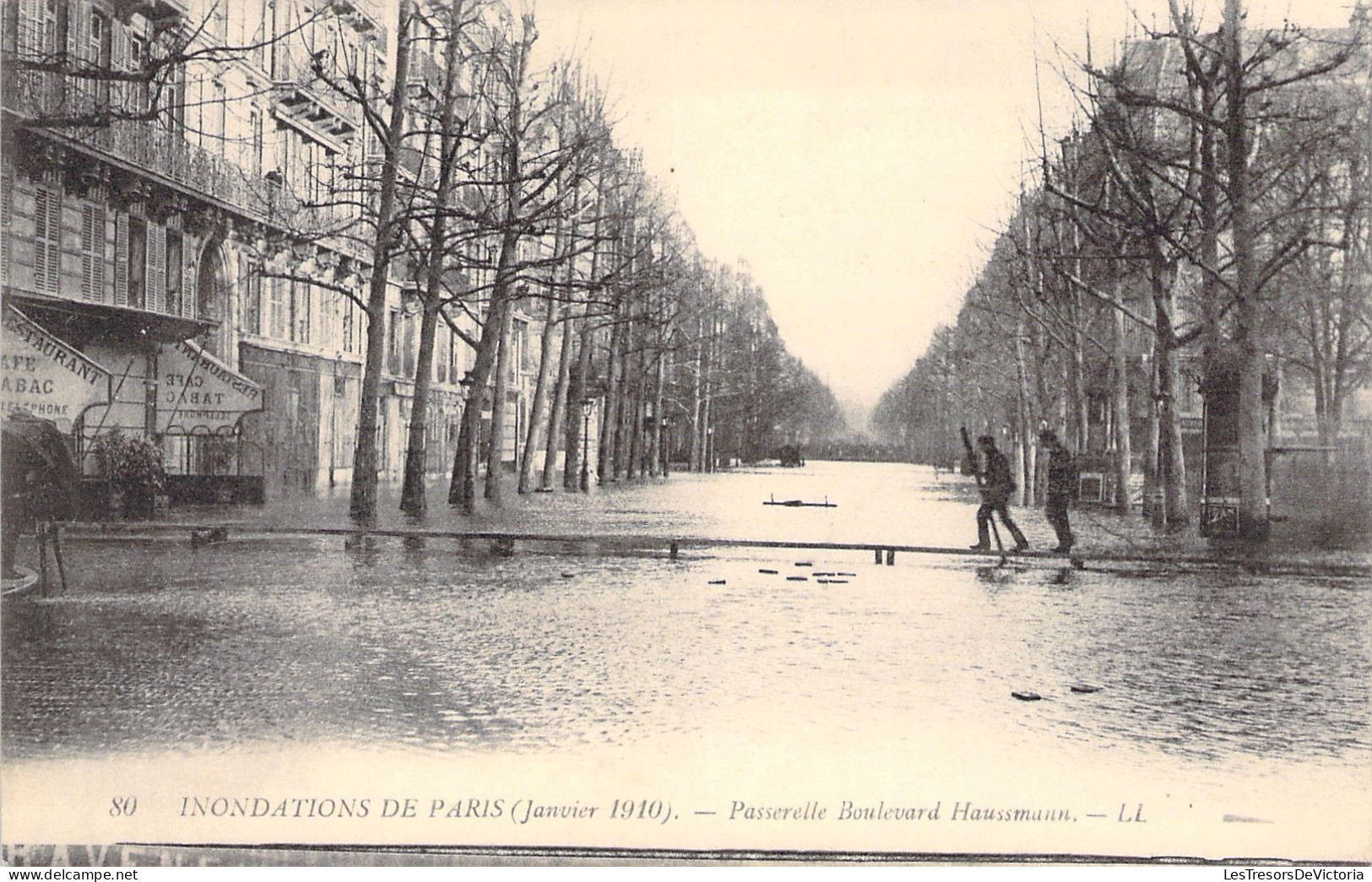 FRANCE - Paris - Inondations De Paris - Passerelle Boulevard Haussmann - Carte Postale Ancienne - Die Seine Und Ihre Ufer