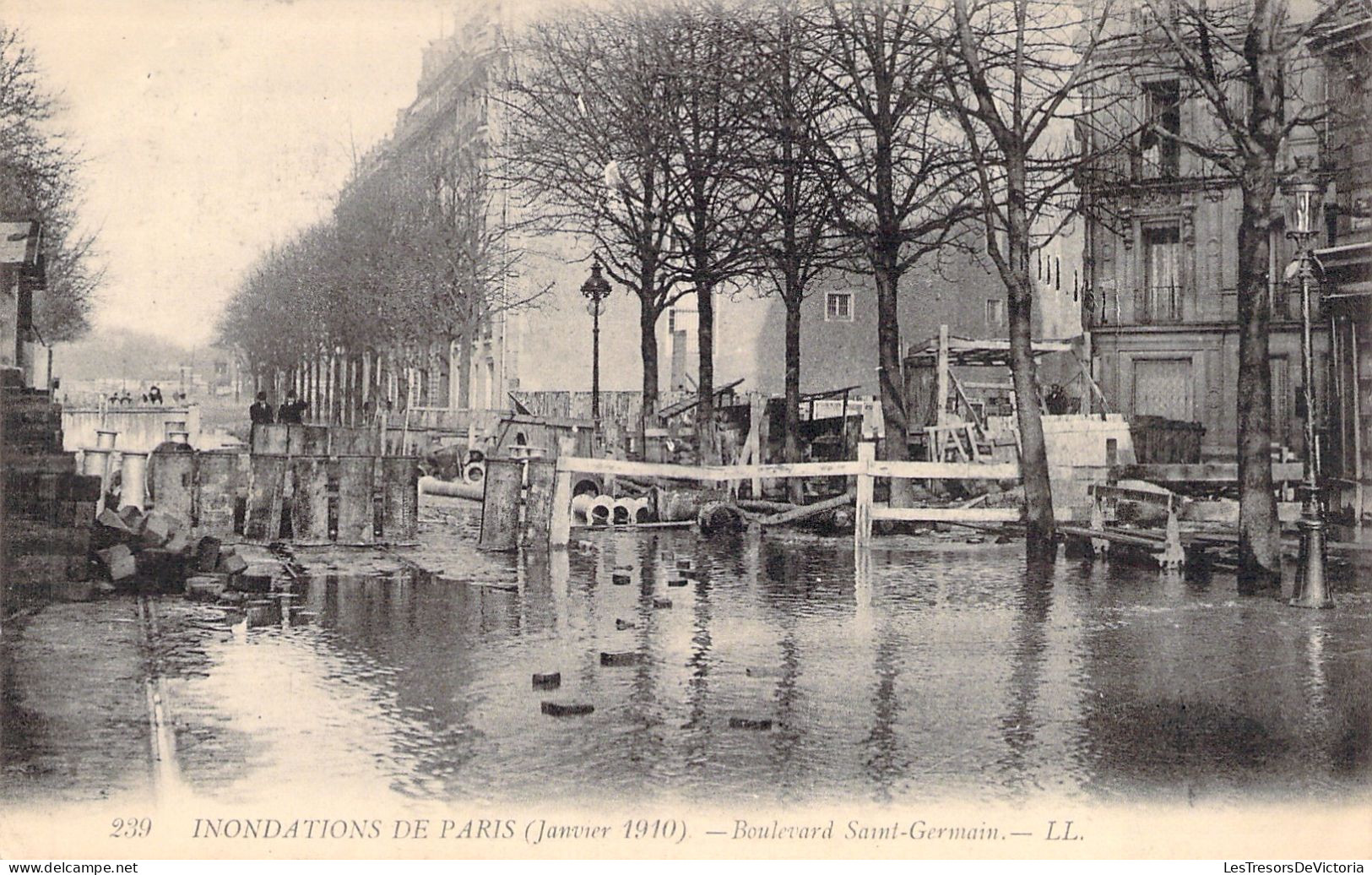 FRANCE - Paris - Inondations De Paris - Boulevard Saint Germain - Carte Postale Ancienne - Die Seine Und Ihre Ufer