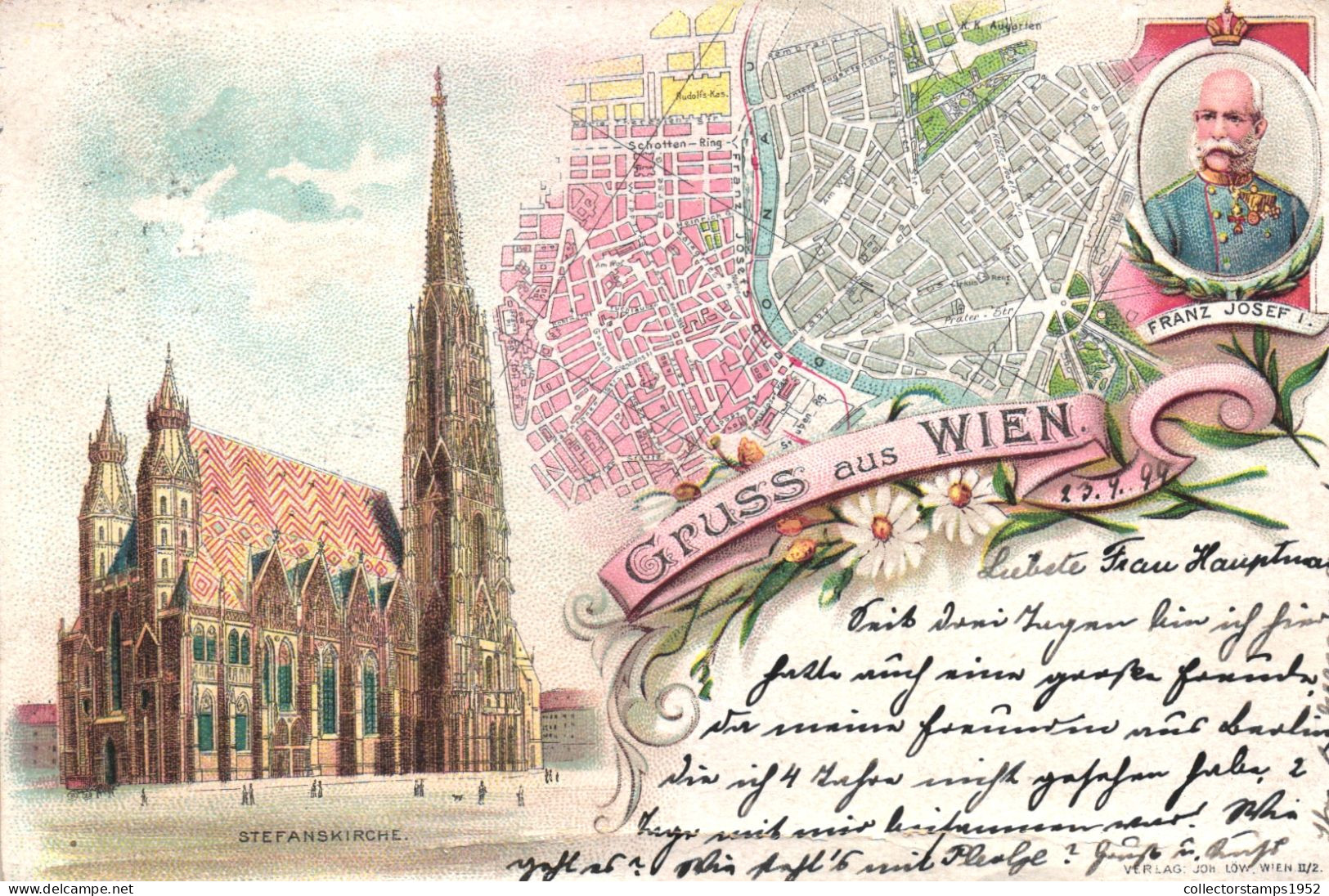 VIENNA, MULTIPLE VIEWS, CHURCH, ARCHITECTURE, MAP, FRANZ JOSEF I., AUSTRIA, POSTCARD - Chiese