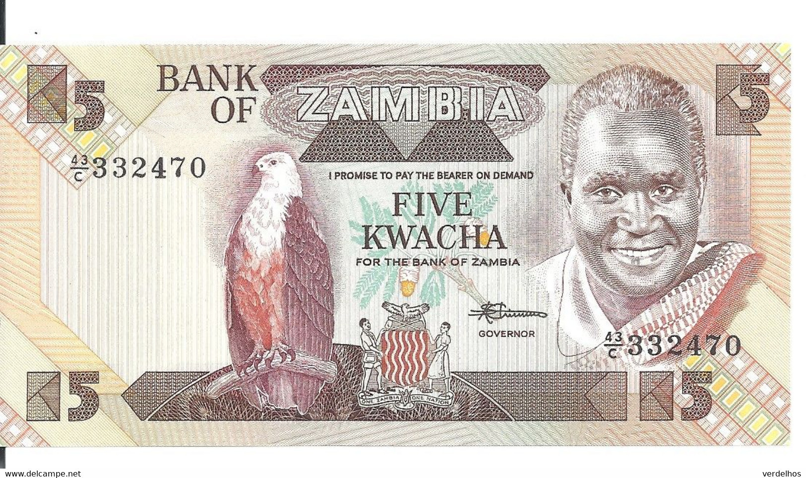 ZAMBIE 5 KWACHA ND1980-88 UNC P 25 D - Sambia