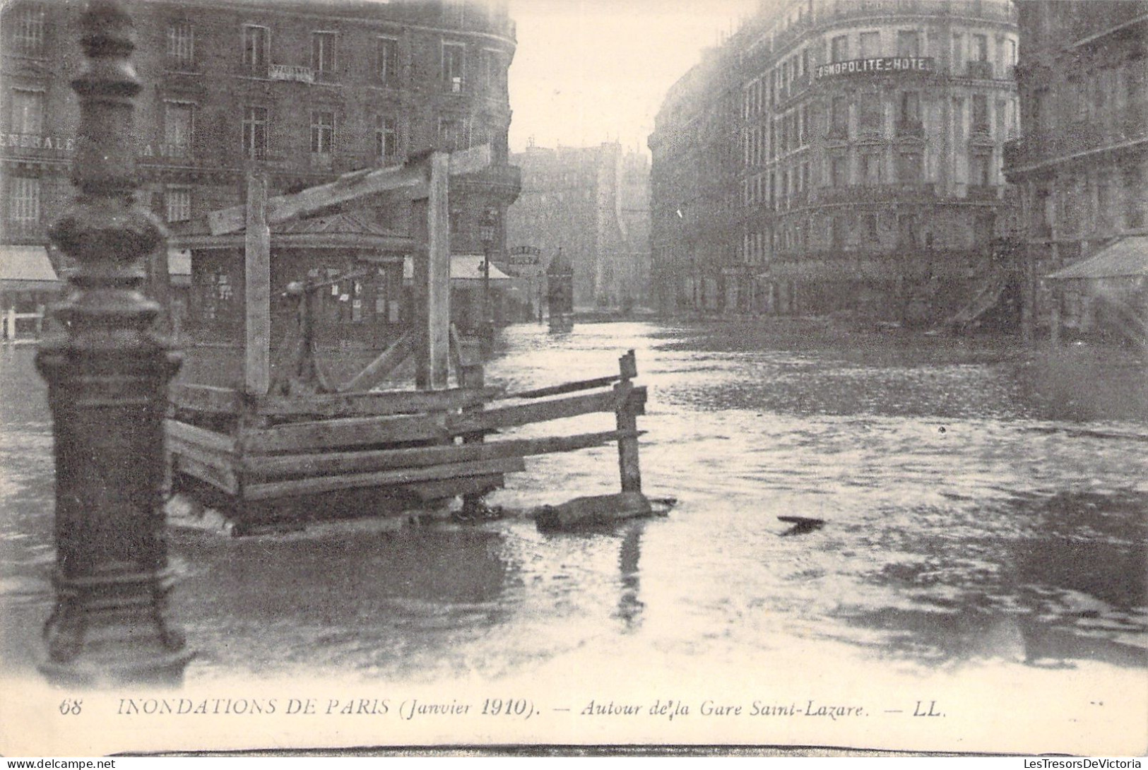 FRANCE - Paris - Inondations De Paris - Autour De La Gare Saint Lazare - Carte Postale Ancienne - Inondations De 1910